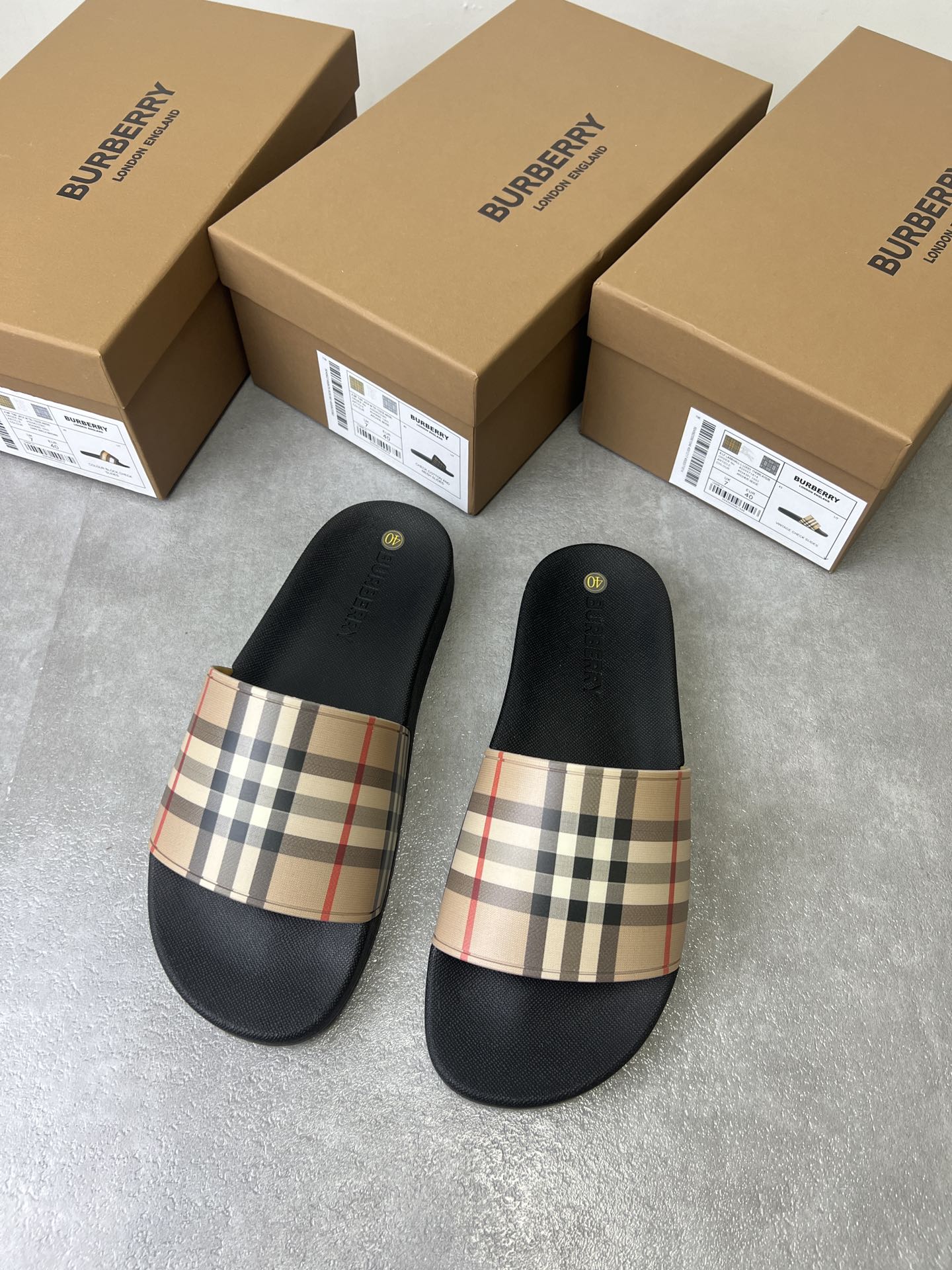 bbr 经典格子拖鞋