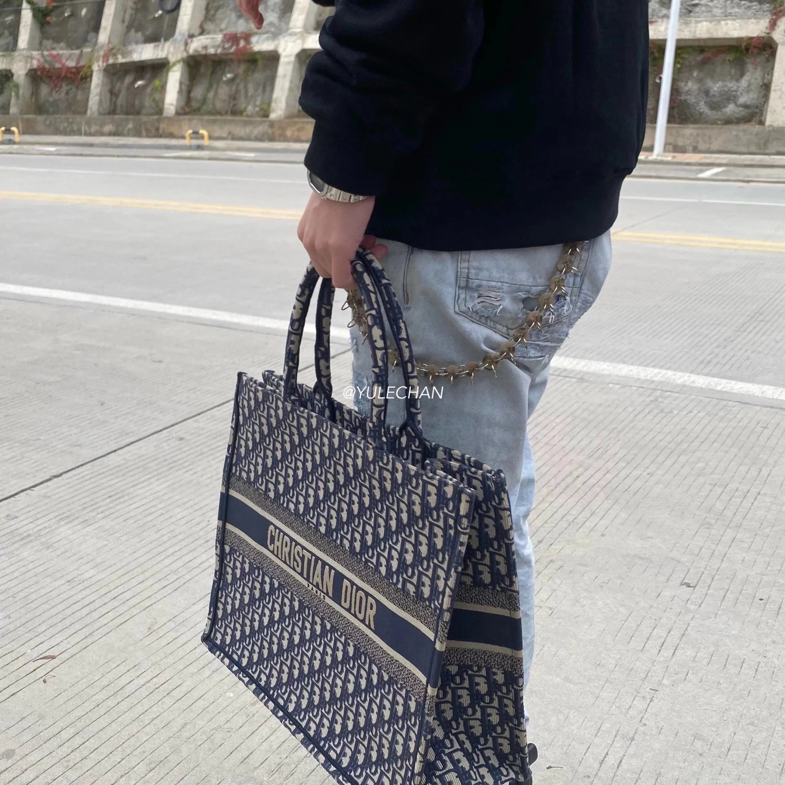 Item ID 8476 Full printed Jacquard Dior - Old Flower Series - Jacquard Tote Bag - L