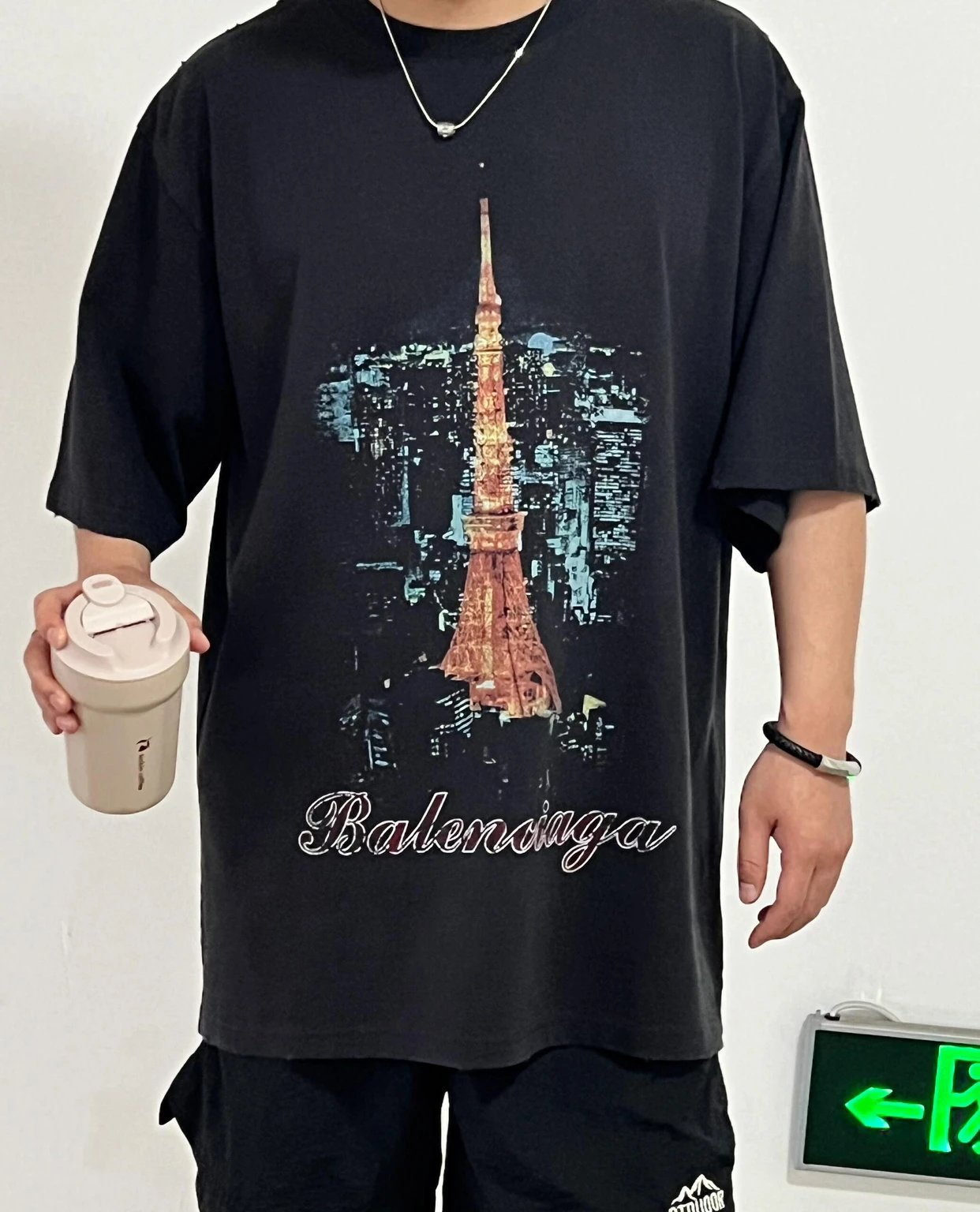 Item ID 8280 Balenc1aga- Paris -2024ss- Tokyo Ginza only - Tower print short sleeve