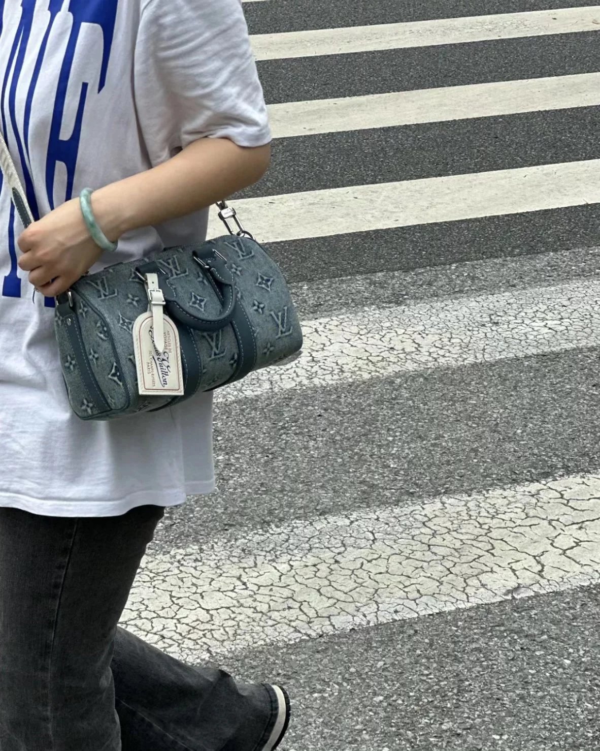 Item ID 8426 Advanced Customization - Kepall 25- Washed Blue Denim Canvas Bag - Sma