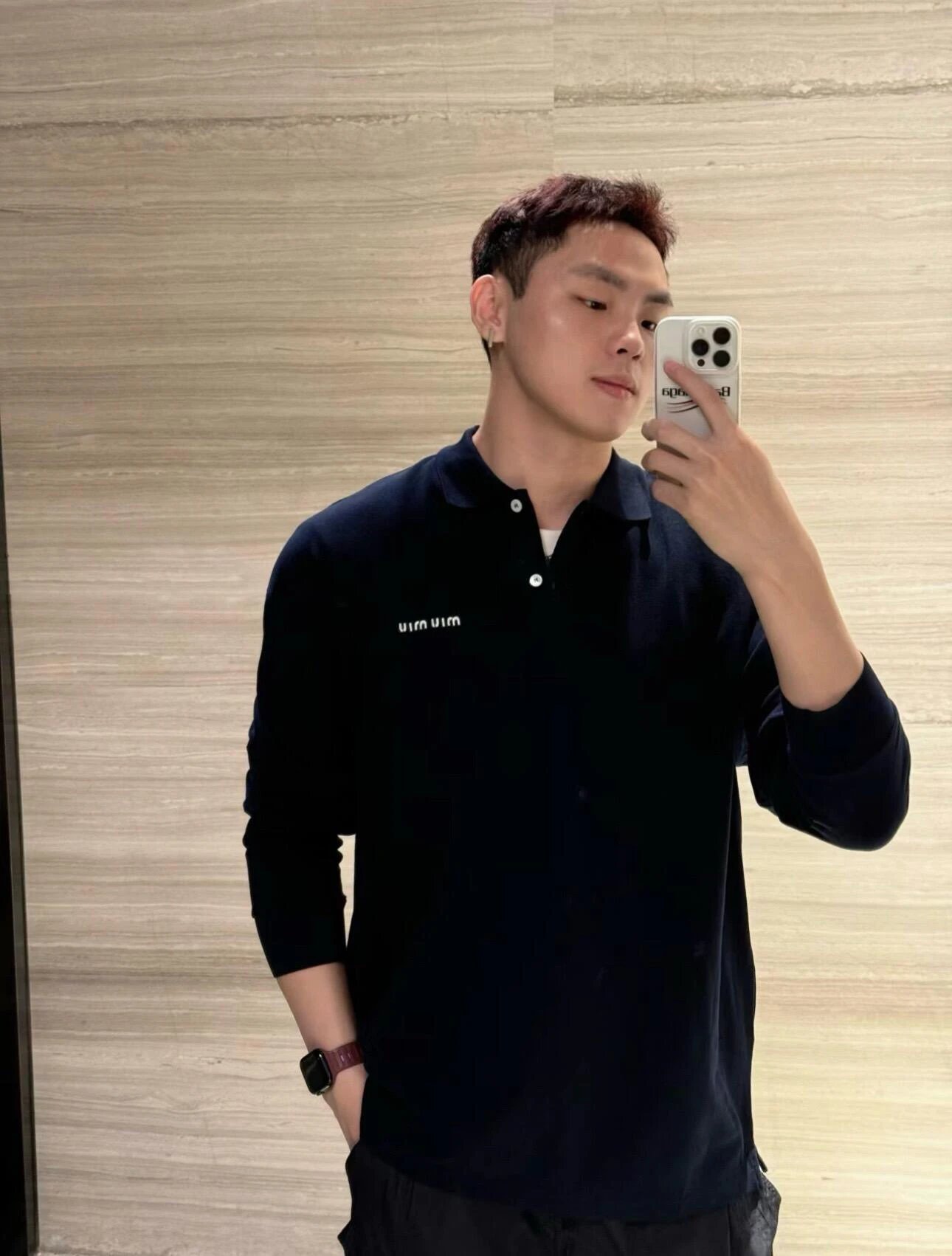 Item ID 8187 M1uM1u- Miu Miu -2024ss- chest embroidery polo shirt - Letter embroide