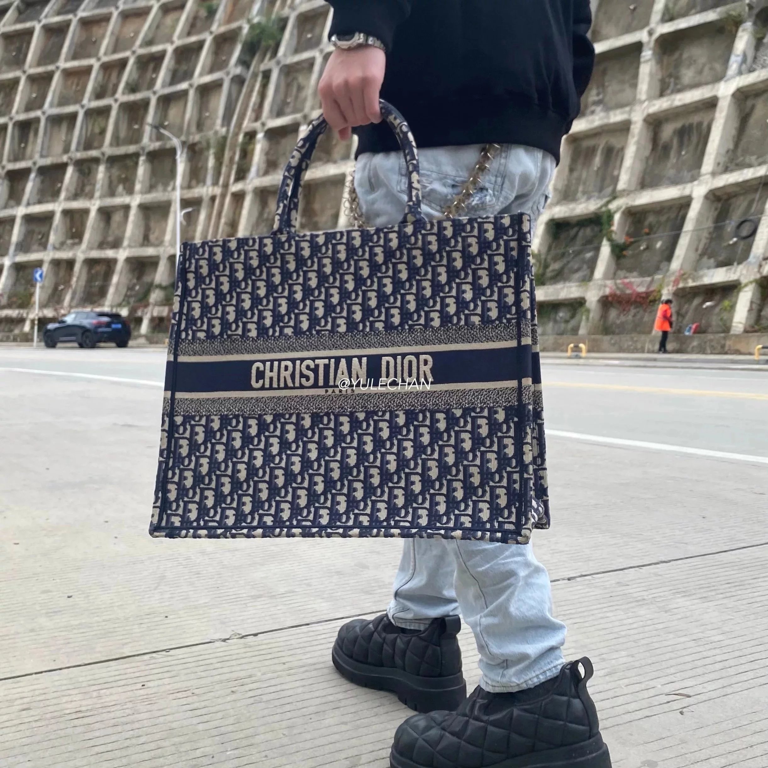 Item ID 8476 Full printed Jacquard Dior - Old Flower Series - Jacquard Tote Bag - L