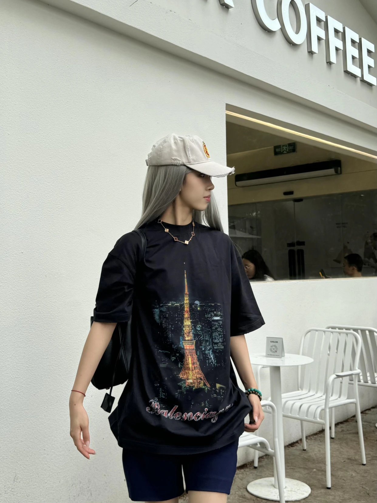 Item ID 8280 Balenc1aga- Paris -2024ss- Tokyo Ginza only - Tower print short sleeve