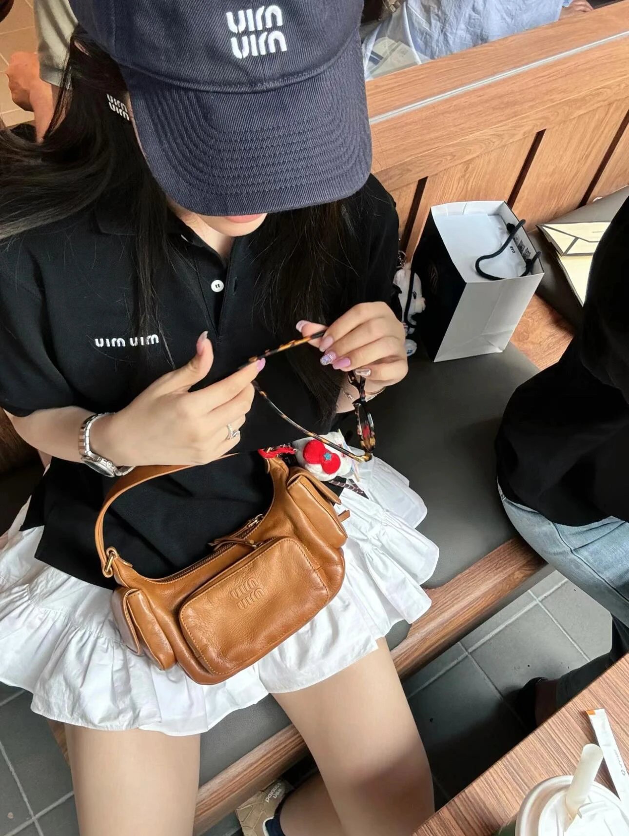 Item ID 8417 MiuMiu- Miu Miu -2024FW- Drawstring contrasting baseball cap - embroid