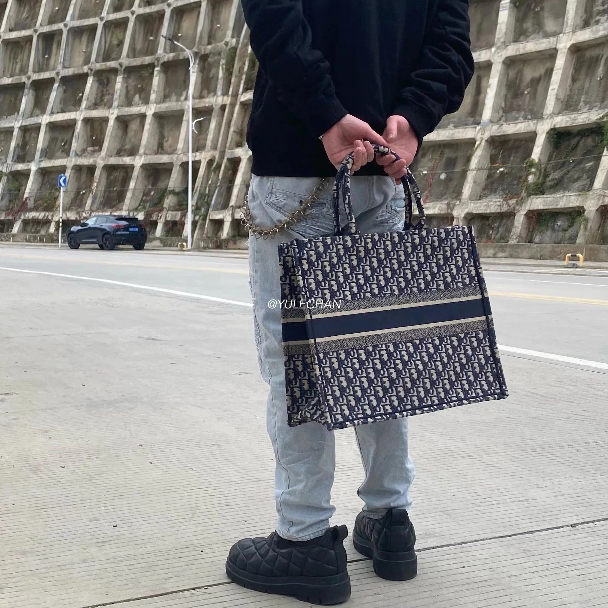 Item ID 8476 Full printed Jacquard Dior - Old Flower Series - Jacquard Tote Bag - L