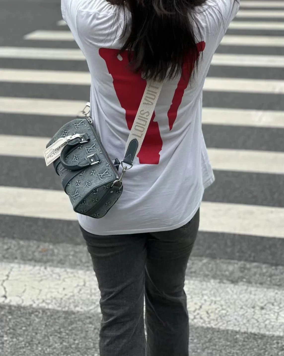 Item ID 8426 Advanced Customization - Kepall 25- Washed Blue Denim Canvas Bag - Sma