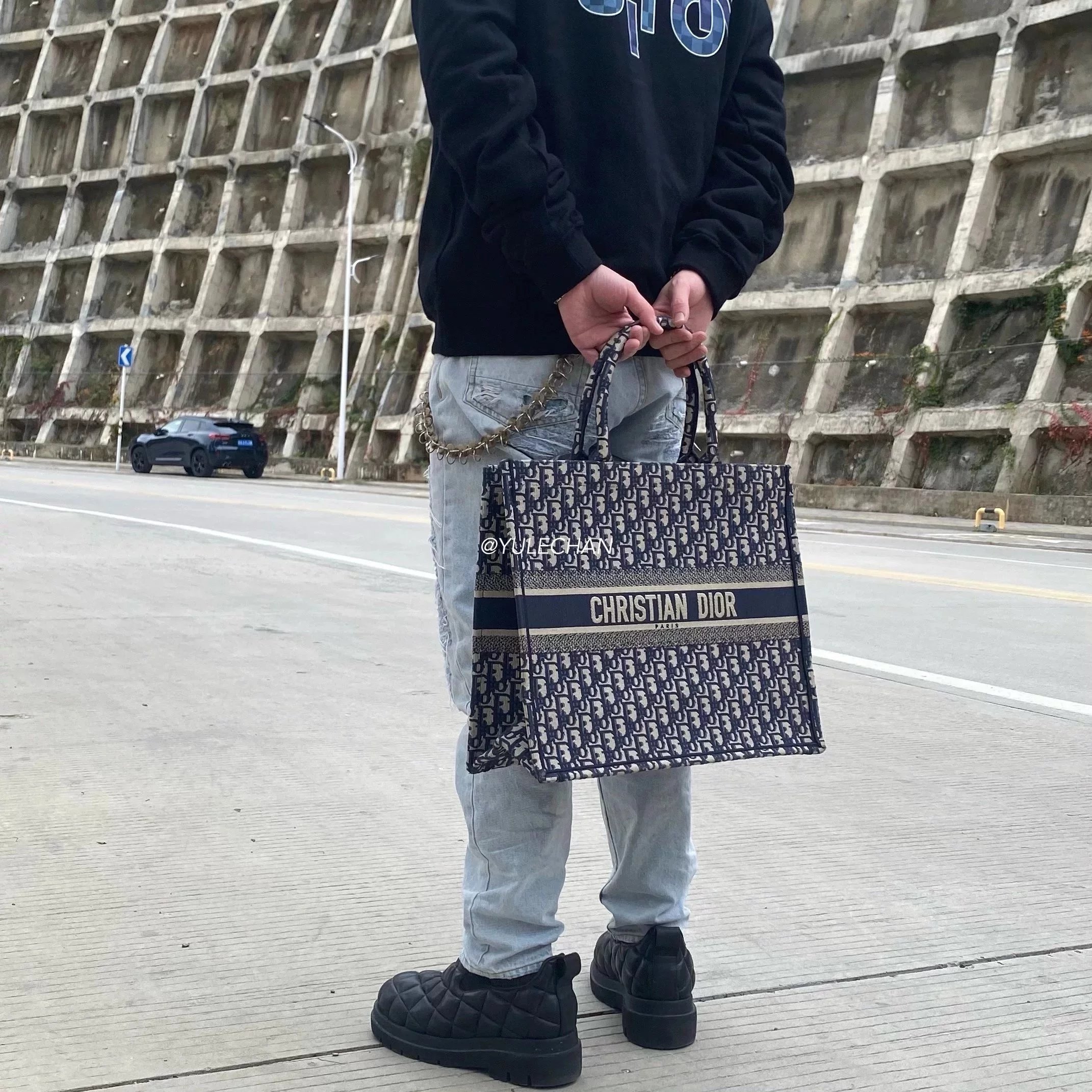 Item ID 8476 Full printed Jacquard Dior - Old Flower Series - Jacquard Tote Bag - L