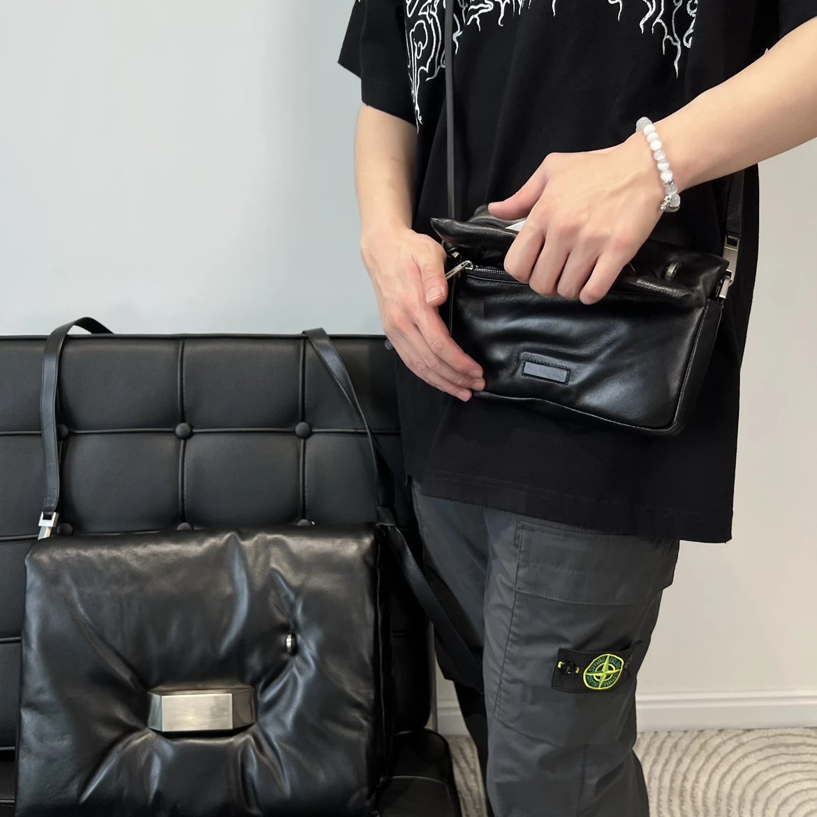 Item ID 8508 Rick owens Ro Cloud Bag - Sheepskin Material - Flip Shoulder Bag - Lar