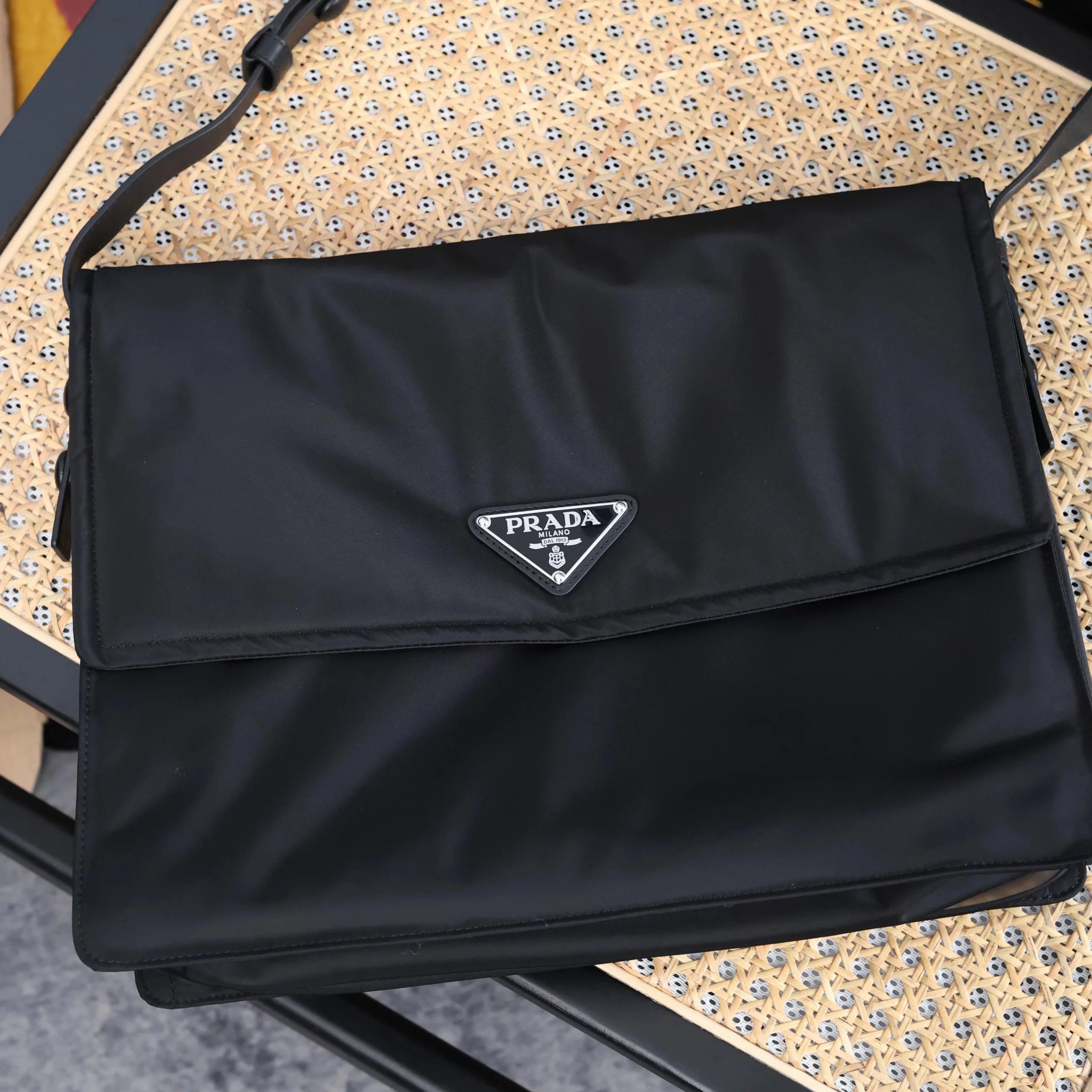Item ID 8505 Prad invite collaboration - Retro flip bag, nylon bag, large briefcase