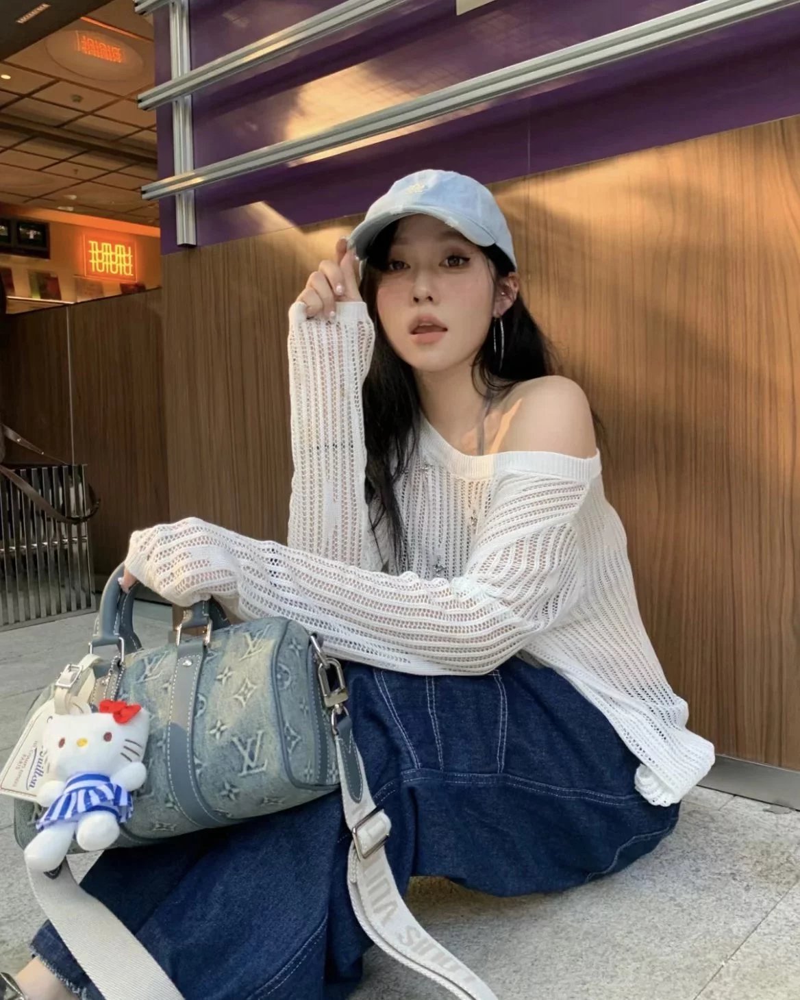 Item ID 8426 Advanced Customization - Kepall 25- Washed Blue Denim Canvas Bag - Sma