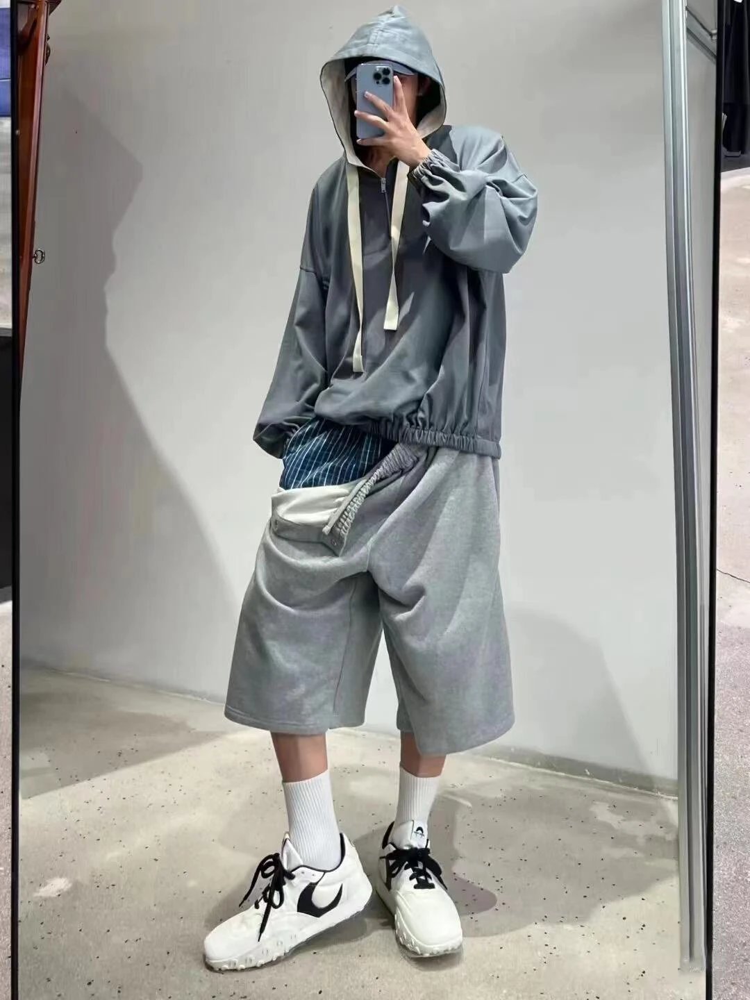 Item ID 8028 Jil-S@nder- gilsanda -2024ss- Half-zip web hoodie -Oversize Version