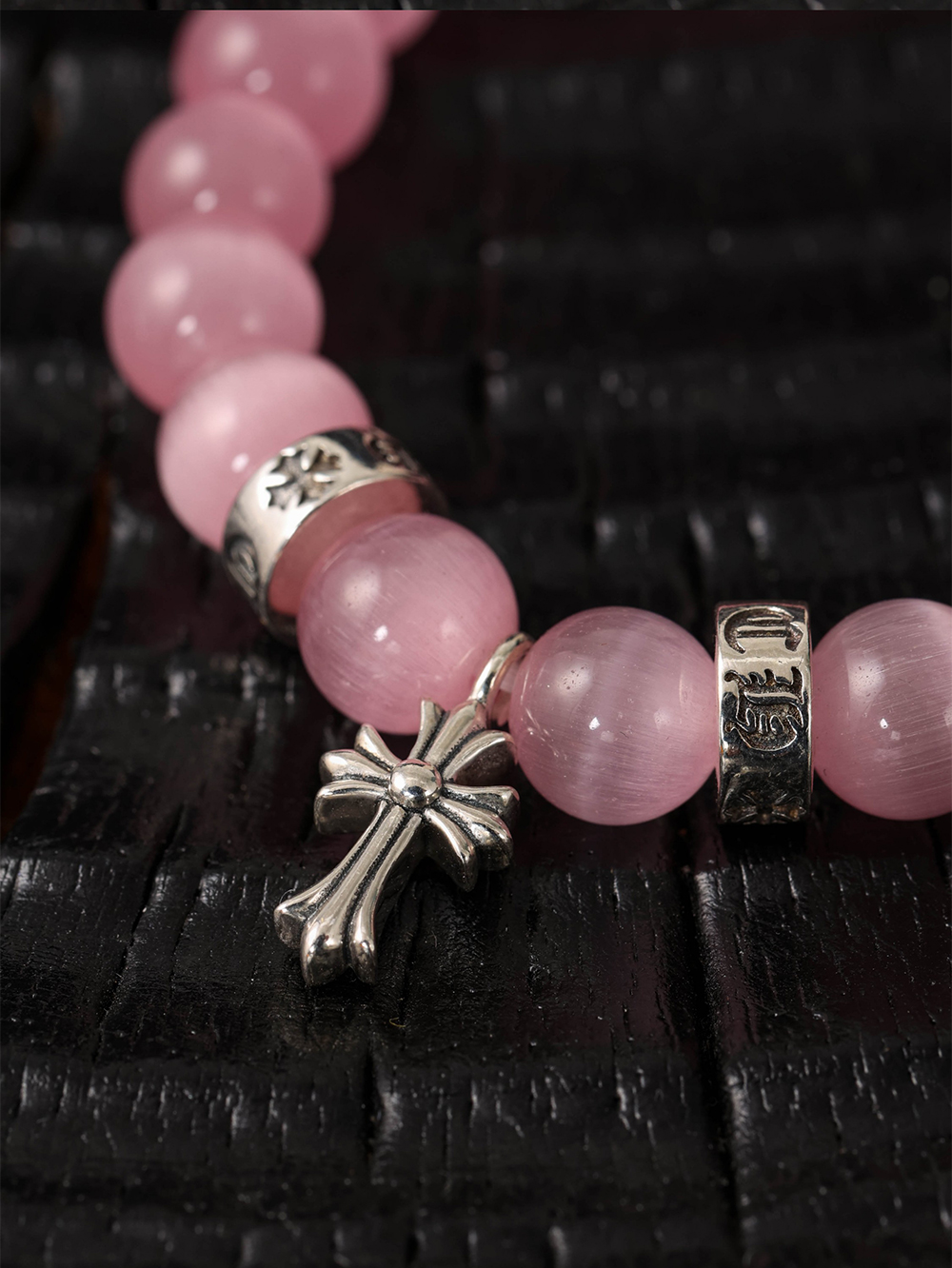 Item ID 8385 Two new colors added -Chrome-Hearts-CH- Crow heart - gemstone bracelet