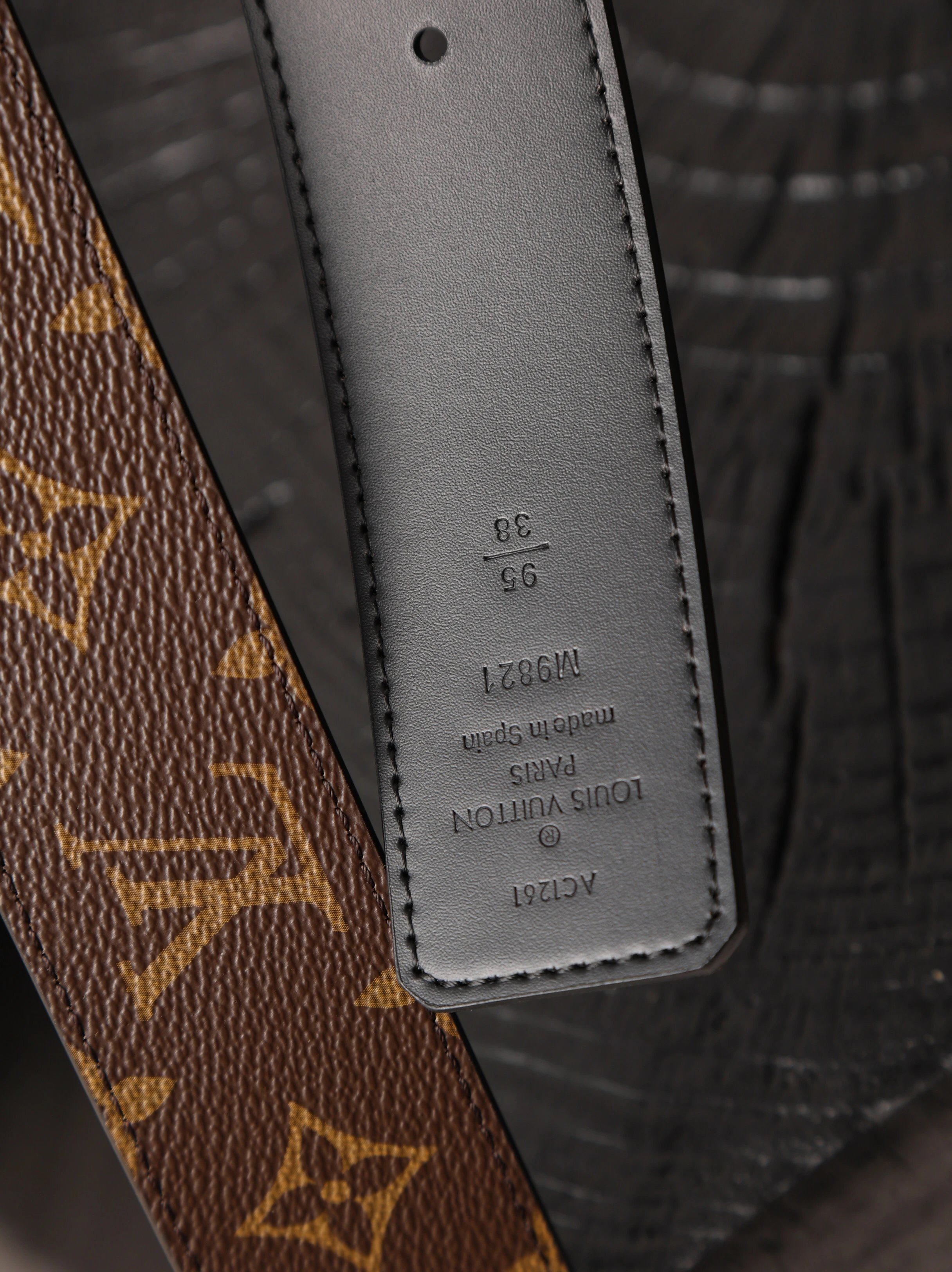 Item ID 8398 Haute Couture - Classic - Brown Floral Belt -4cm Width - Coated Leathe