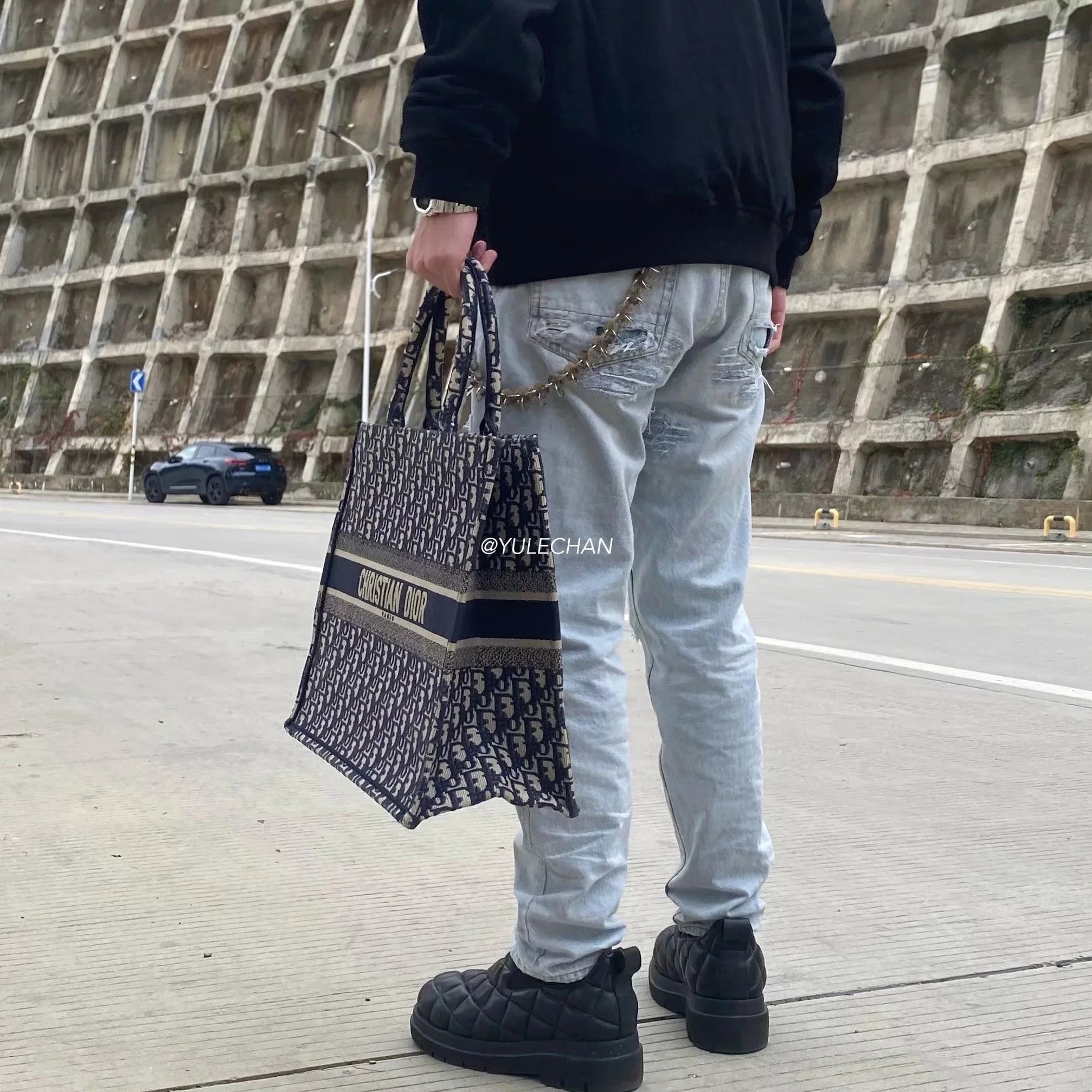 Item ID 8476 Full printed Jacquard Dior - Old Flower Series - Jacquard Tote Bag - L