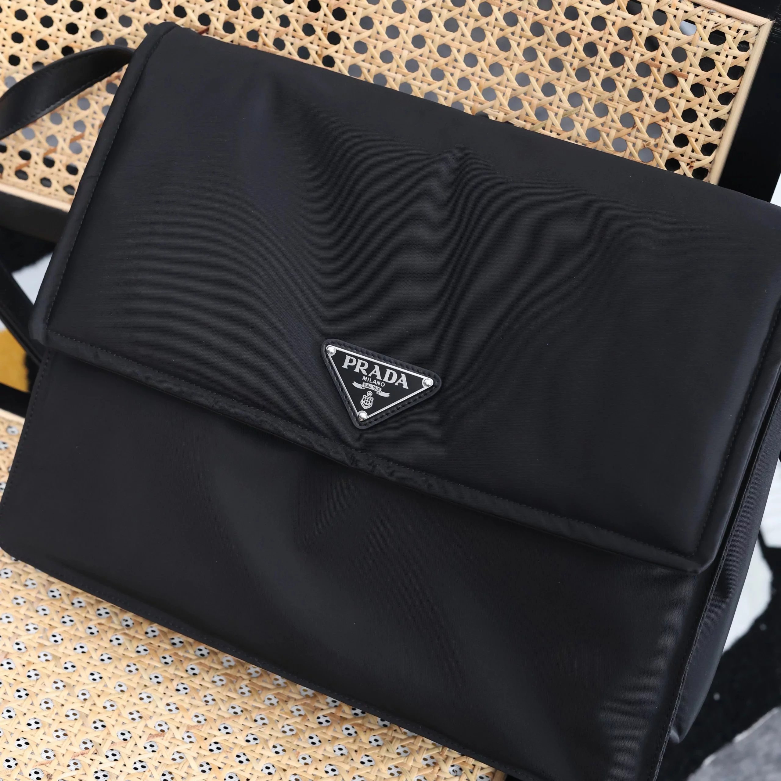 Item ID 8505 Prad invite collaboration - Retro flip bag, nylon bag, large briefcase