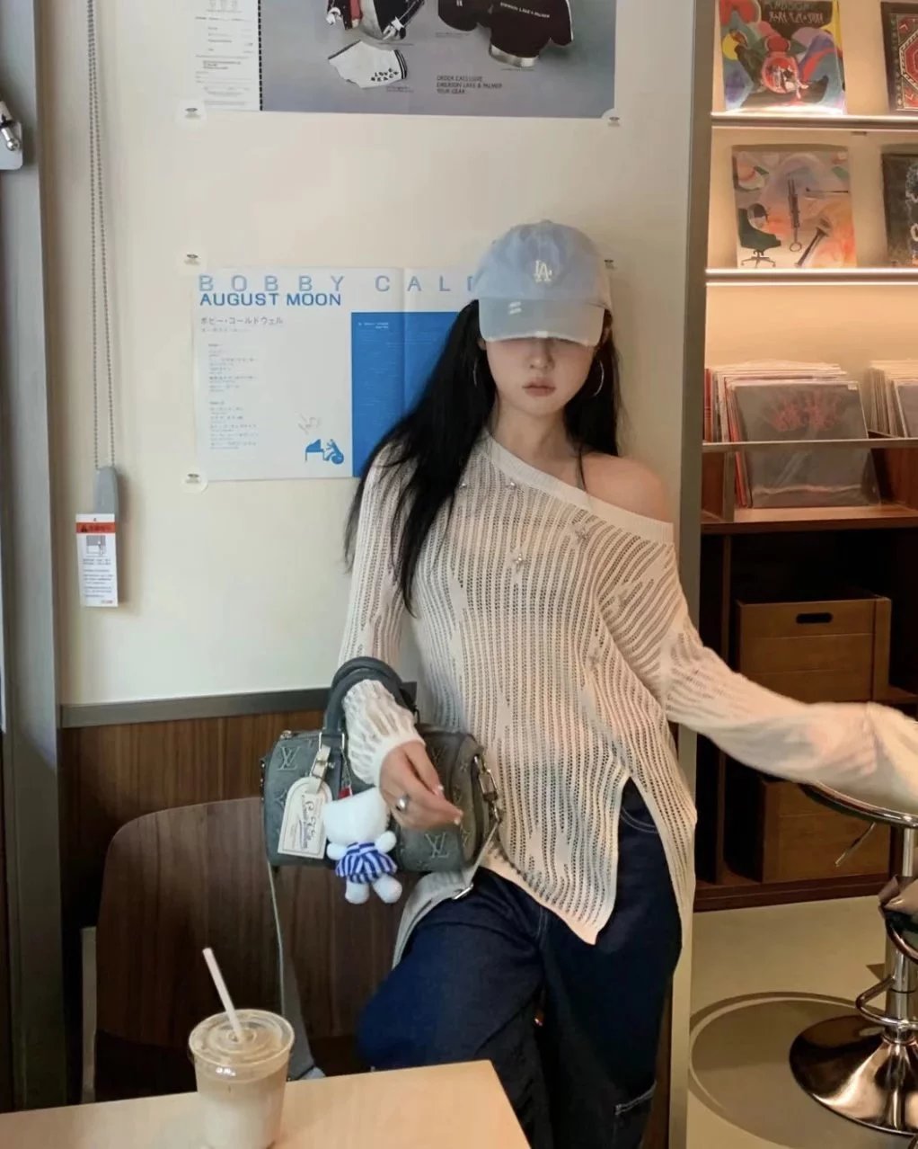 Item ID 8426 Advanced Customization - Kepall 25- Washed Blue Denim Canvas Bag - Sma