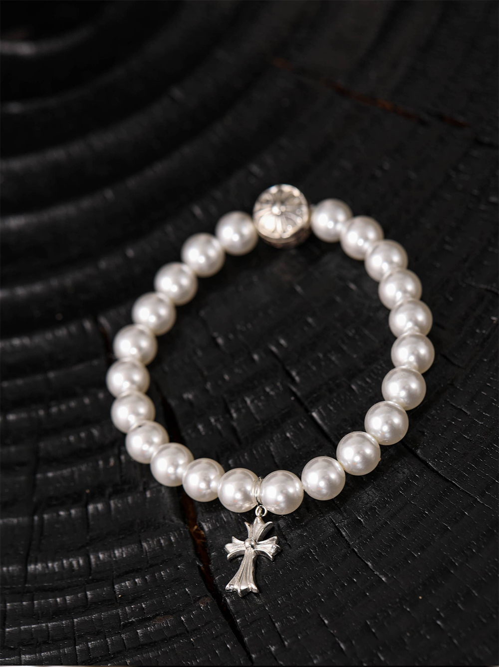 Item ID 8385 Two new colors added -Chrome-Hearts-CH- Crow heart - gemstone bracelet