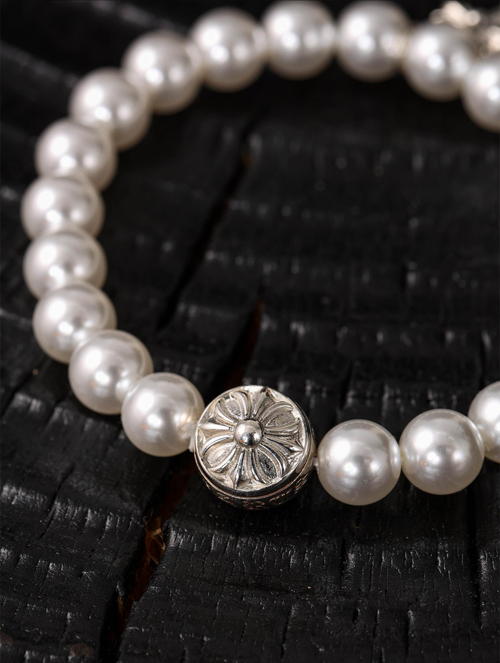 Item ID 8385 Two new colors added -Chrome-Hearts-CH- Crow heart - gemstone bracelet