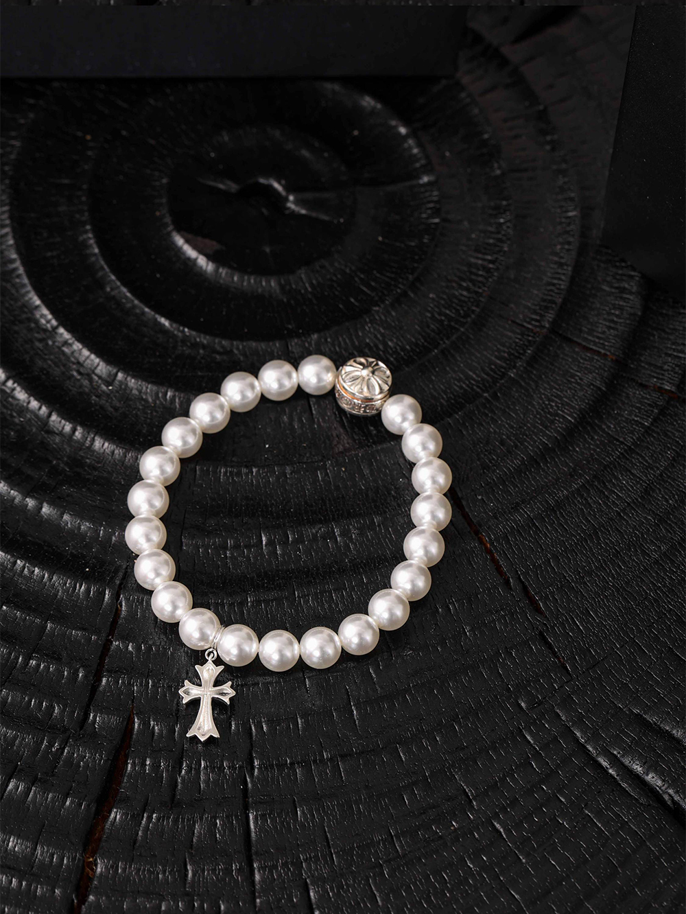 Item ID 8385 Two new colors added -Chrome-Hearts-CH- Crow heart - gemstone bracelet