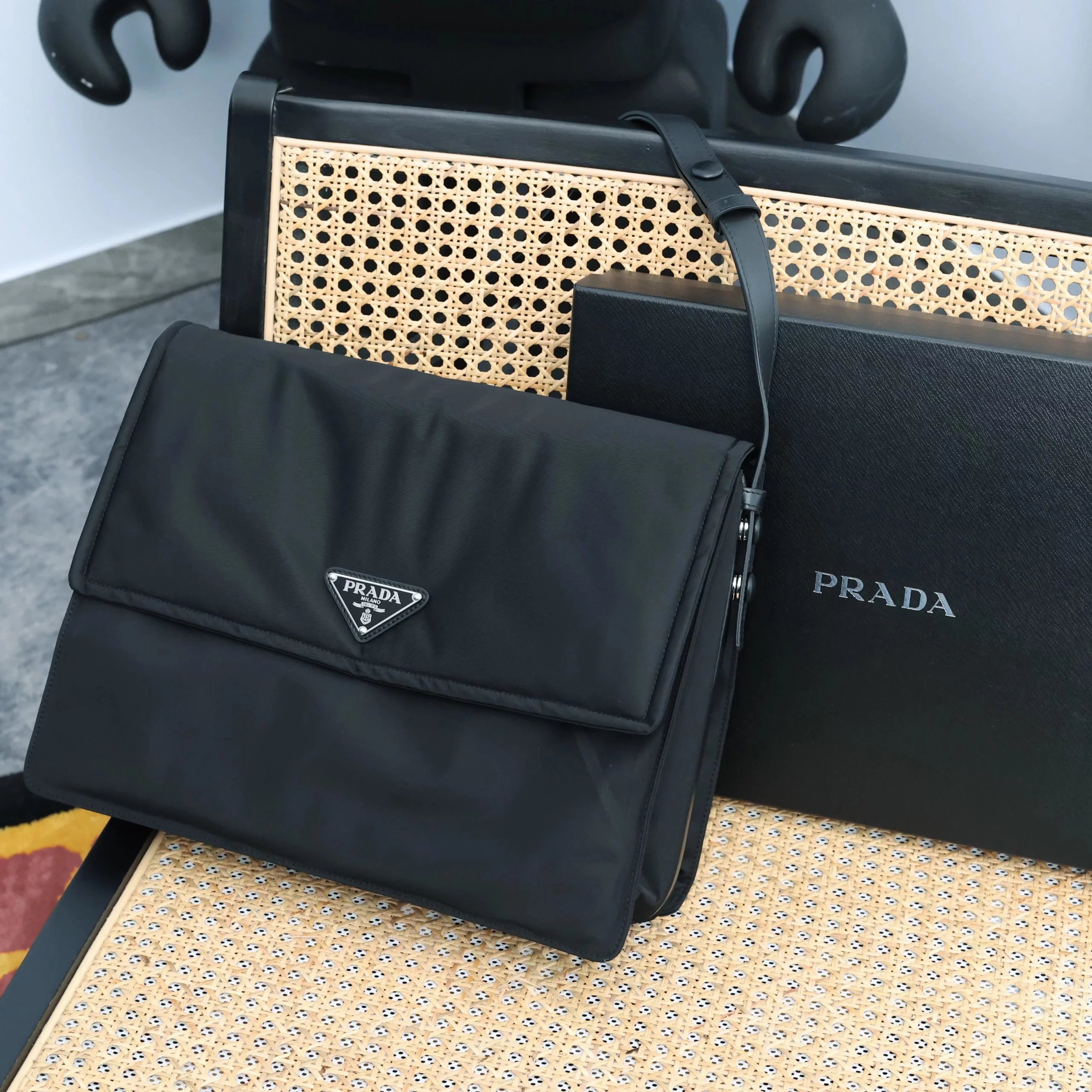 Item ID 8505 Prad invite collaboration - Retro flip bag, nylon bag, large briefcase