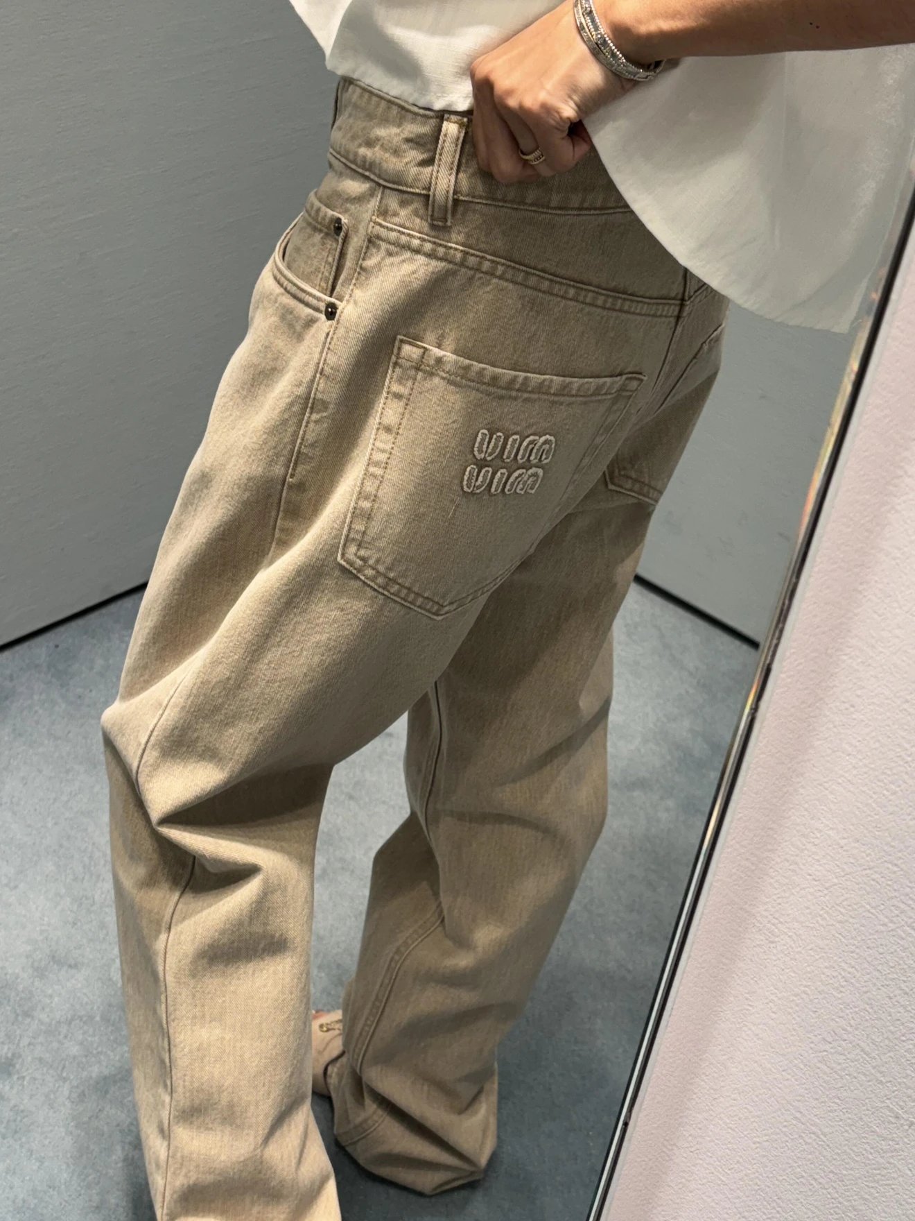 Item ID 8353 M1uM1u-Mumu-2023FW Classic Edition -14 oz Cotton Twill Jeans - Embroid