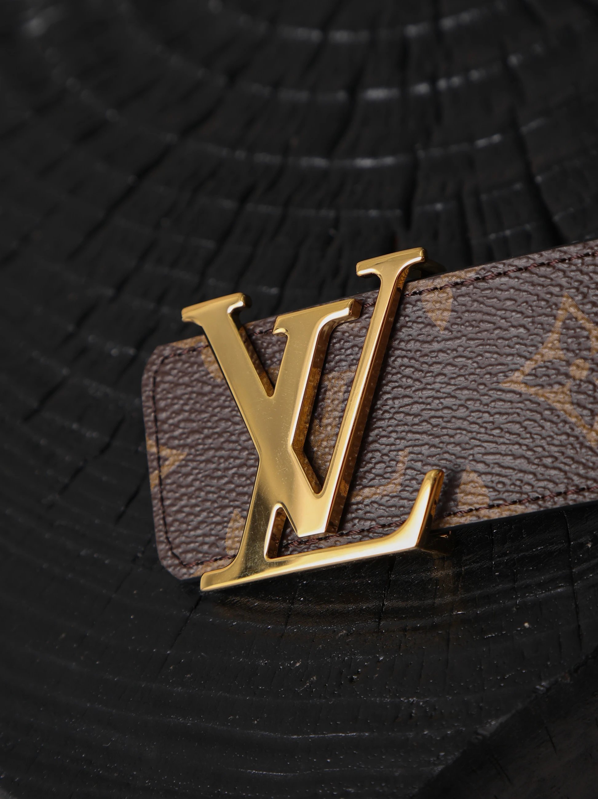 Item ID 8398 Haute Couture - Classic - Brown Floral Belt -4cm Width - Coated Leathe