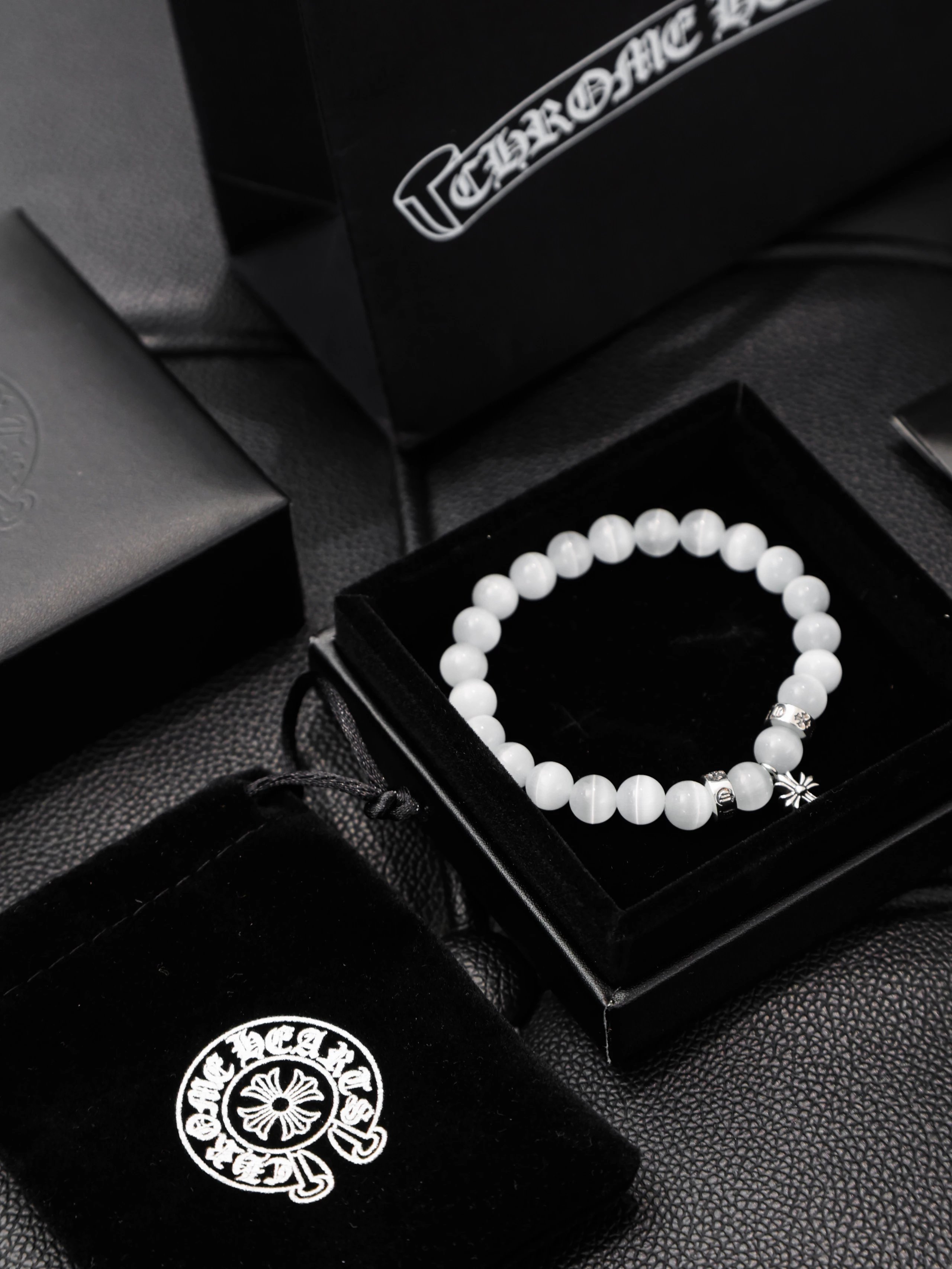 Item ID 8374 Chrome-Hearts- Crow heart - Classic - opal bracelet - Sterling Silver