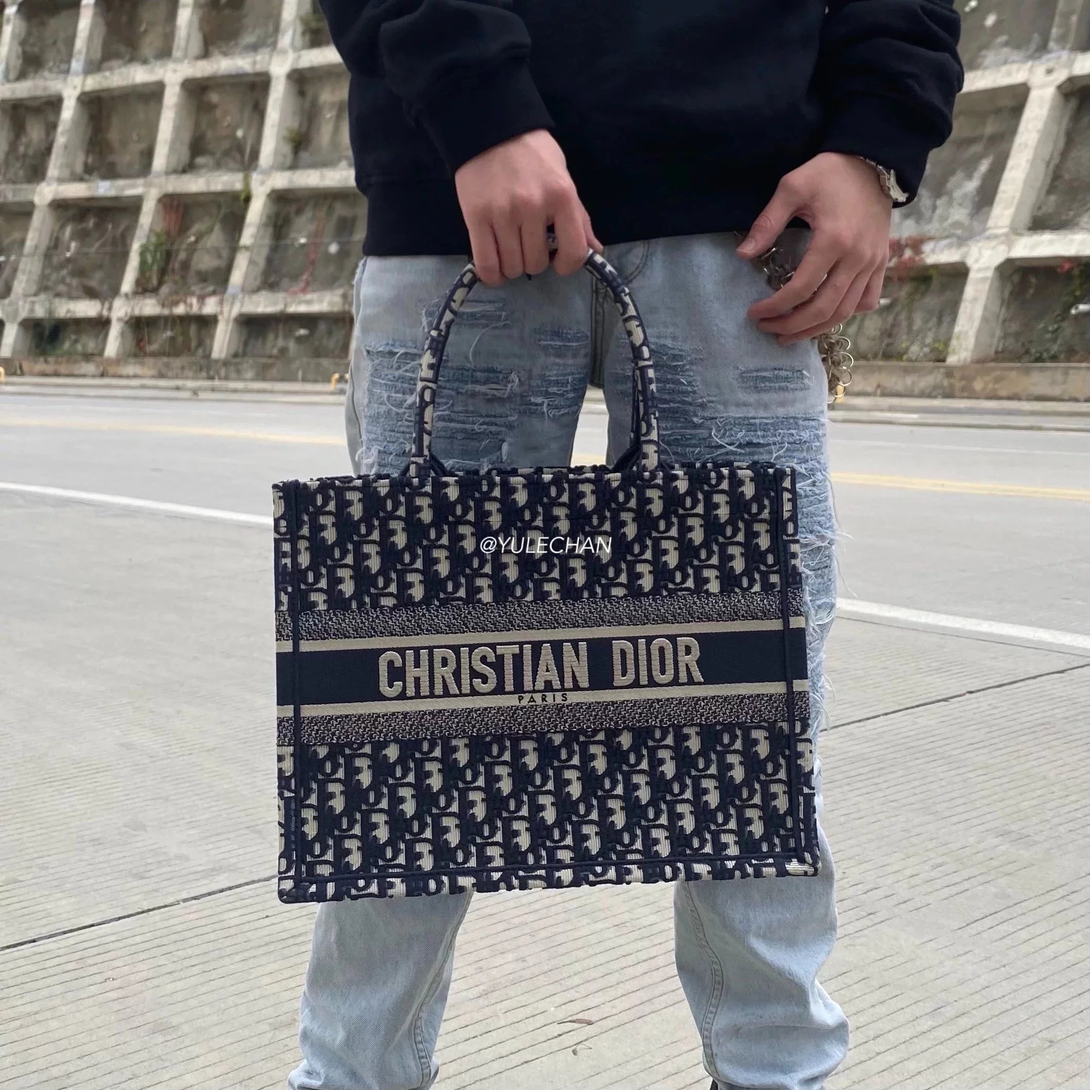 Item ID 8476 Full printed Jacquard Dior - Old Flower Series - Jacquard Tote Bag - L