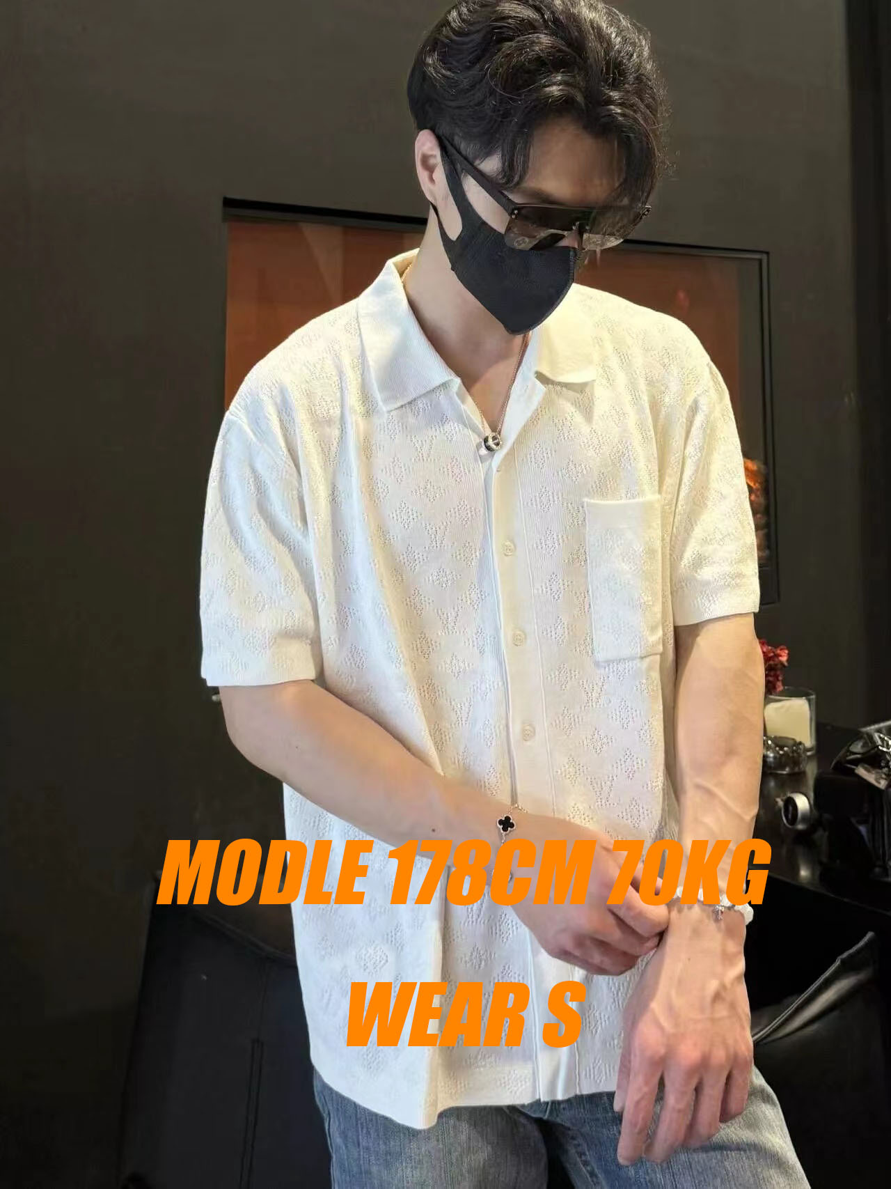 thtLthtthtvtht Knit Cuban collar shirt