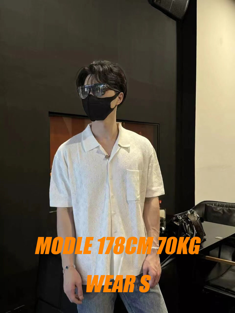 thtLthtthtvtht Knit Cuban collar shirt