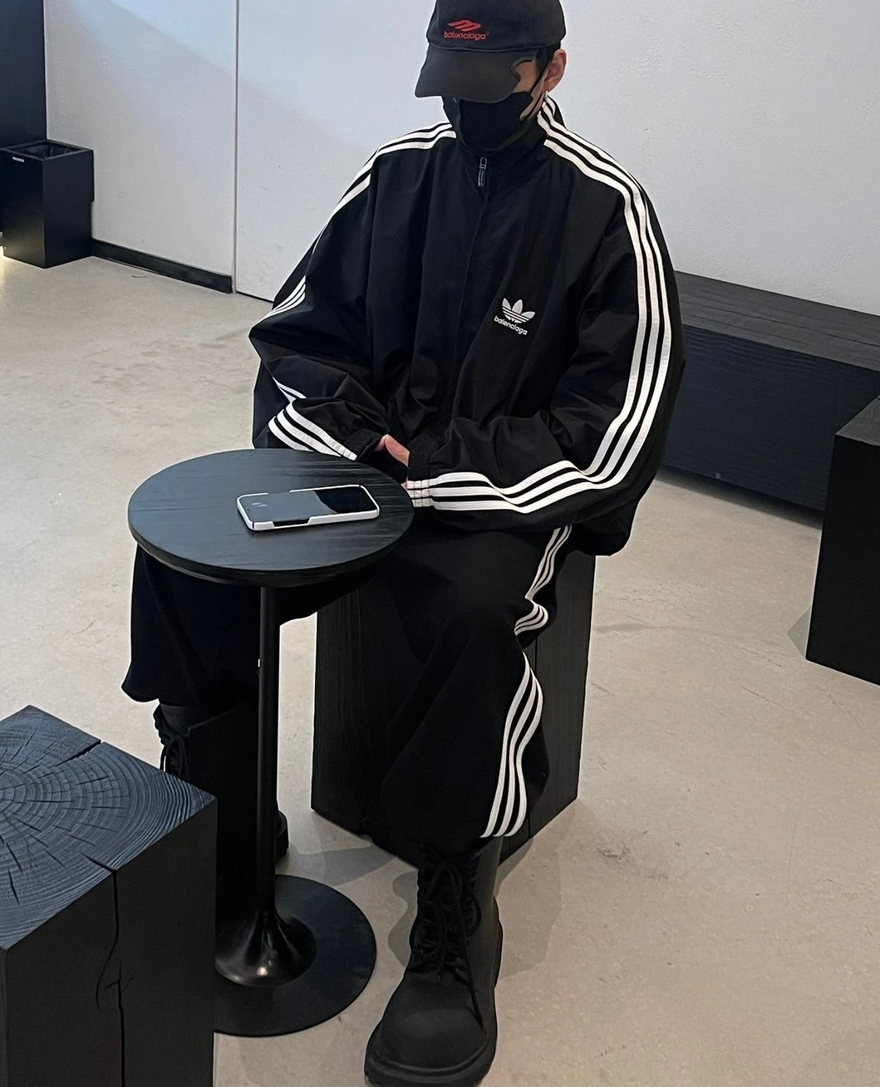 Item ID 8344 Balenci@ga-x-Adid@s- Paris clover joint brand - Sports wide leg trouse