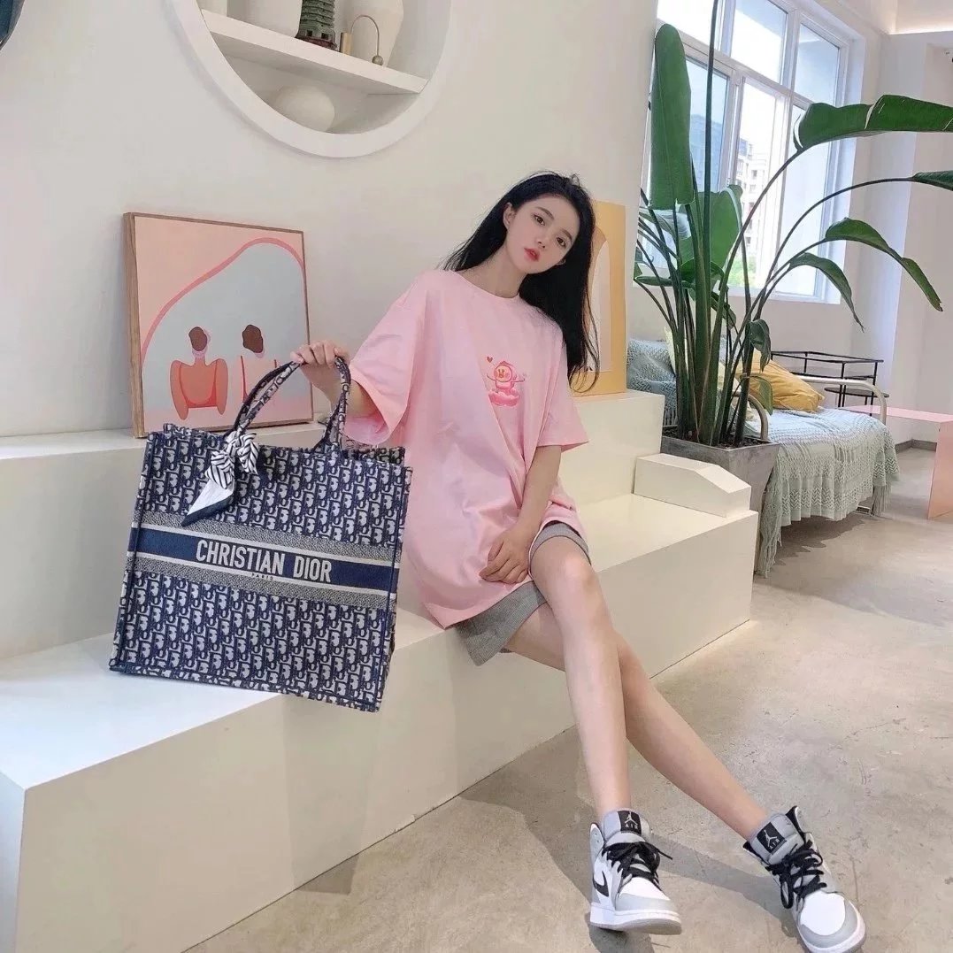 Item ID 8476 Full printed Jacquard Dior - Old Flower Series - Jacquard Tote Bag - L