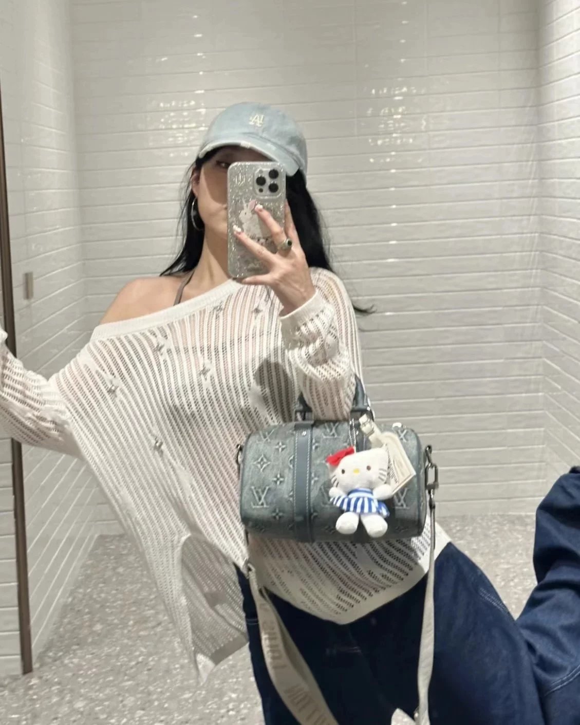 Item ID 8426 Advanced Customization - Kepall 25- Washed Blue Denim Canvas Bag - Sma