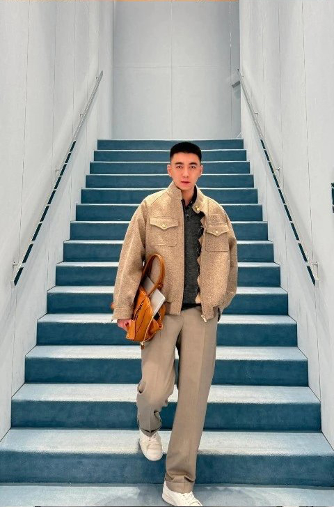  Item ID 8035 M1u-Miu-2024-ss-herringbone wool Harrington jacket - stand collar work