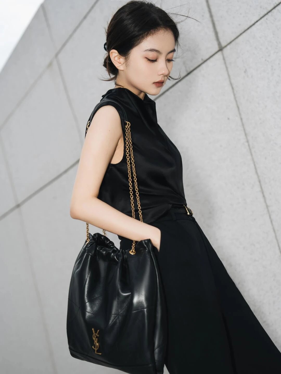 Item ID 8511 Tevs-Saint-Laurent-YSL-Jamie-4_3- lambskin tote bag - Large garbage ba