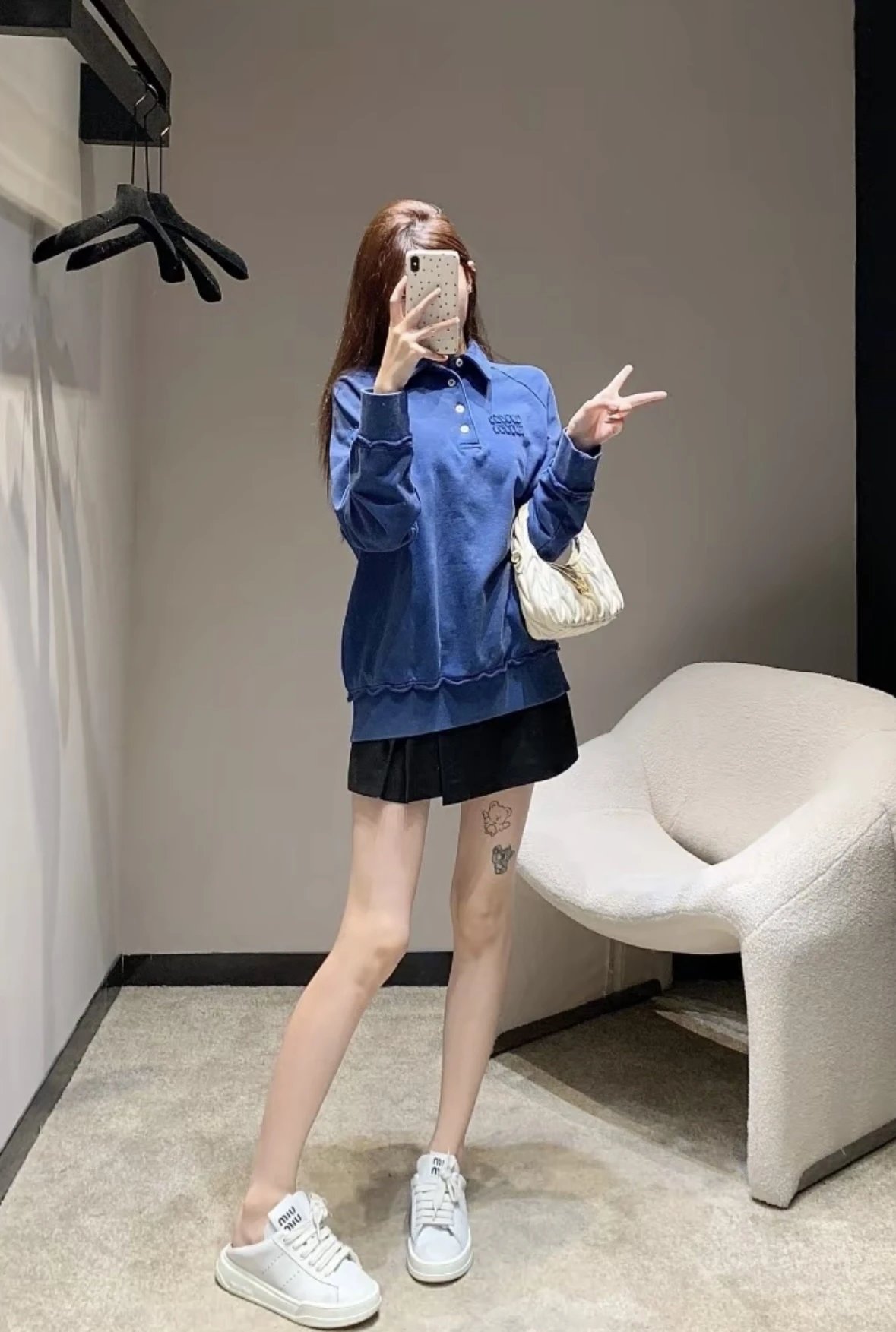 Item ID 8086 M1UM1U Miu Miu SS24“ Heavy industrial washing ” solid color letters Lo