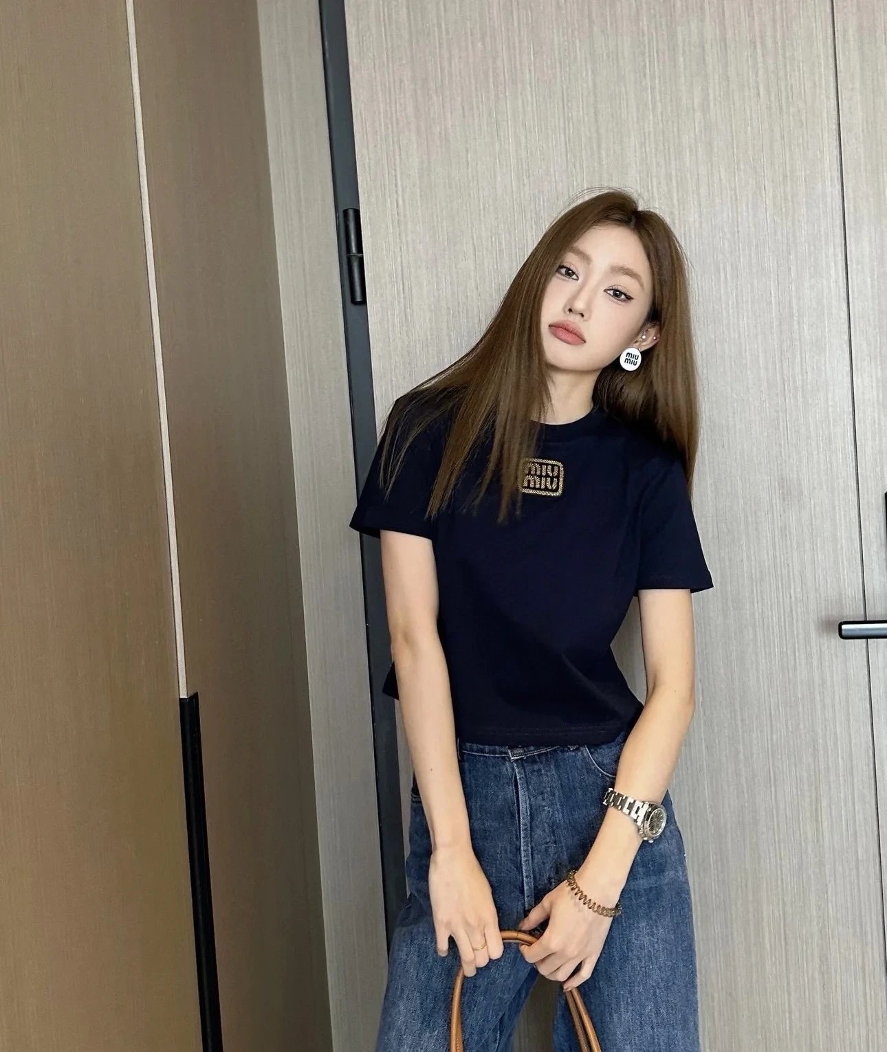 Majira size 6 short sleeved shirt-Brown-