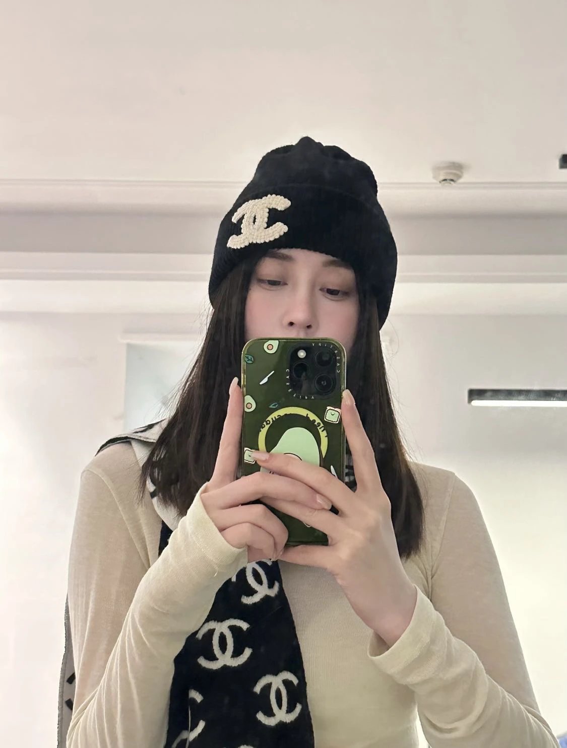 Item ID 8418 Xiaoxiang Embroidered Logo Knitted _Wool and Cashmere Blended_ Woolen