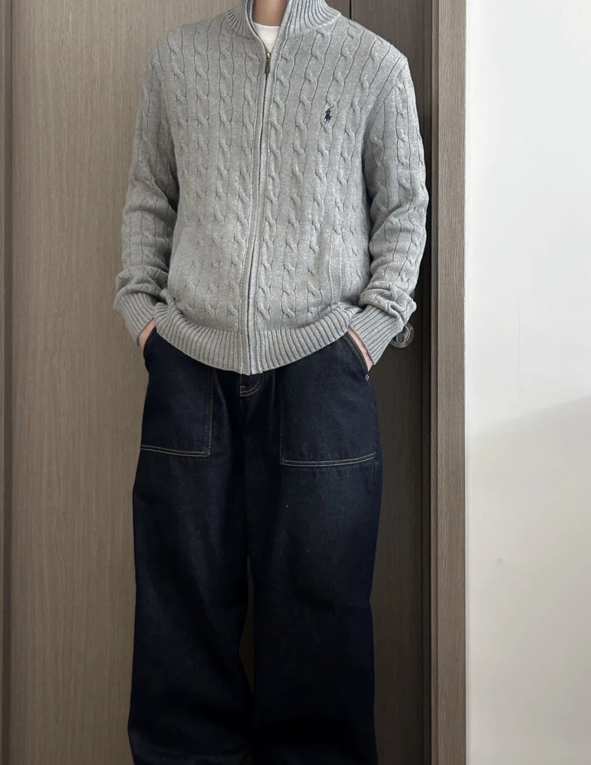 Item ID 8055 Ralph Zipper Coat _Fixed Weaving Twisted Flower_ SS23 Solid Color Zipp