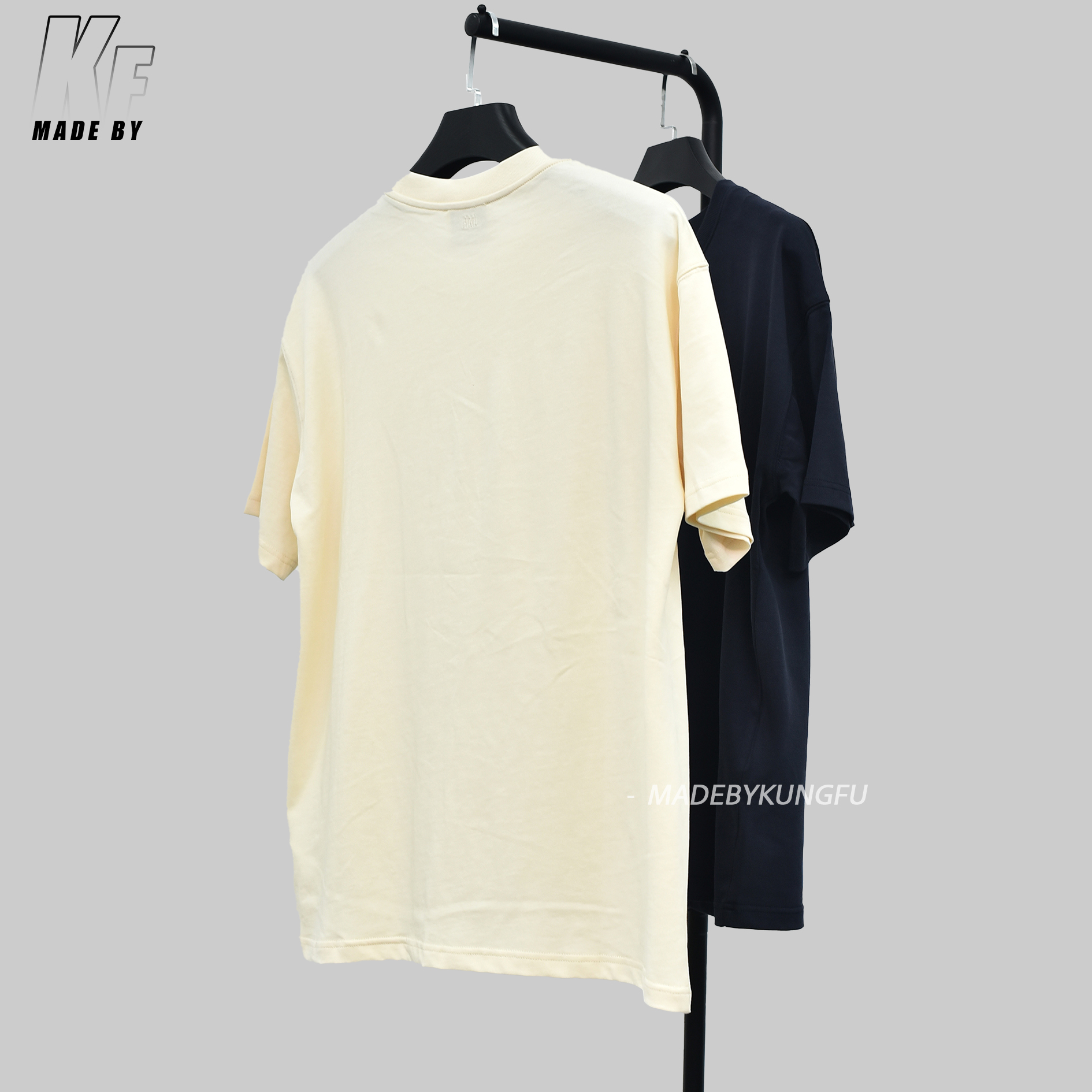 amiparis针织字母短袖 米色藏青色