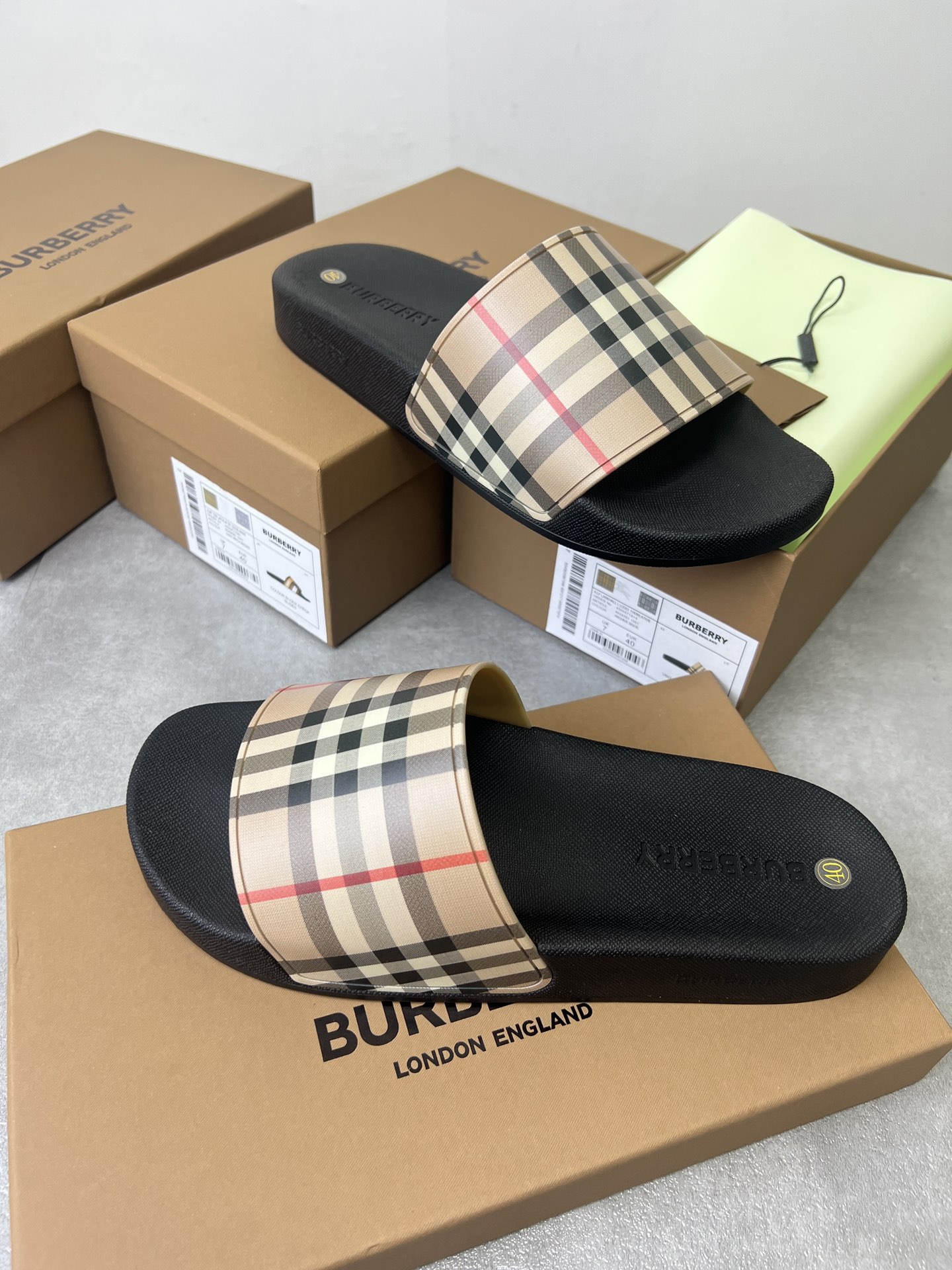 bbr 经典格子拖鞋