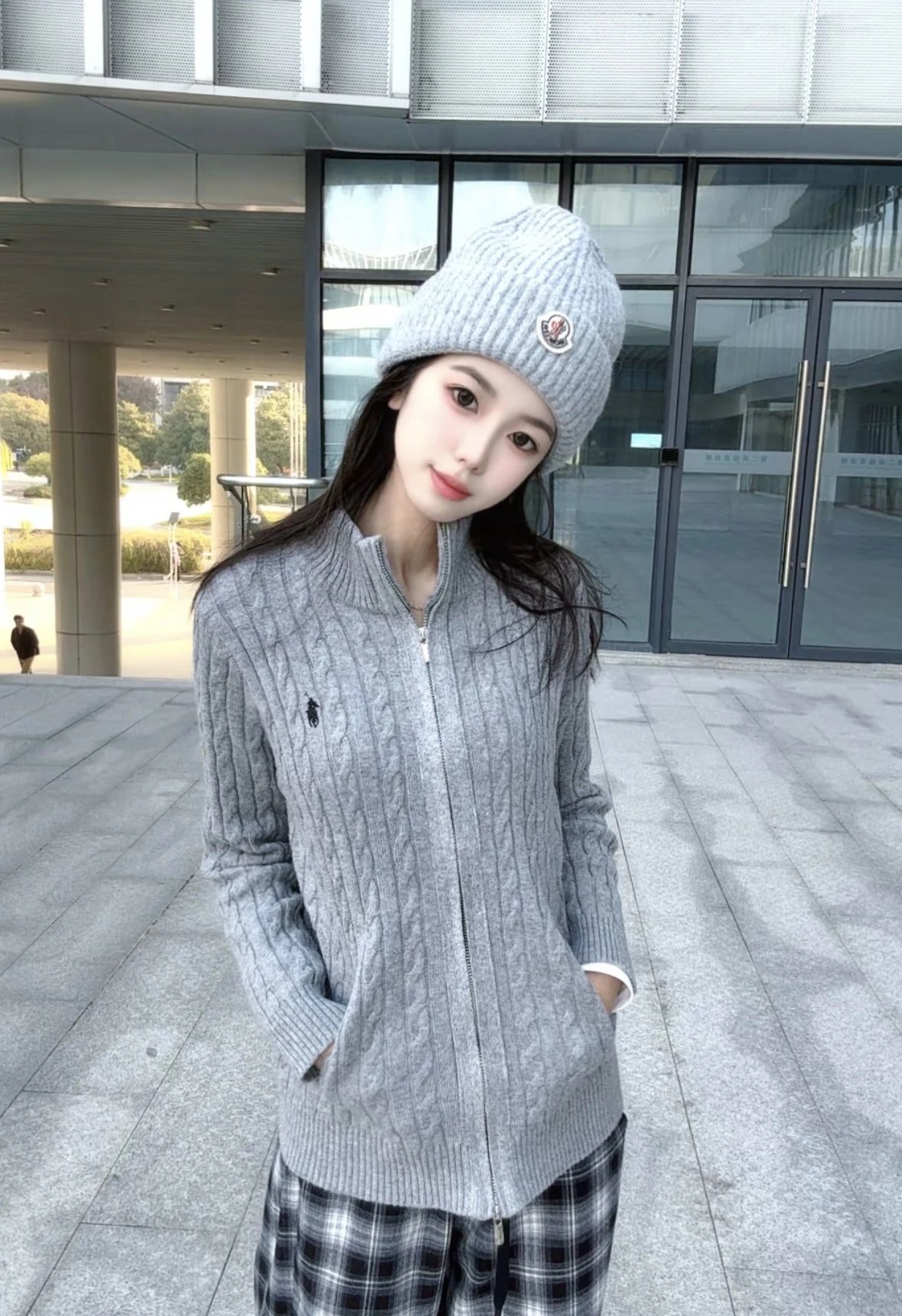 Item ID 8055 Ralph Zipper Coat _Fixed Weaving Twisted Flower_ SS23 Solid Color Zipp