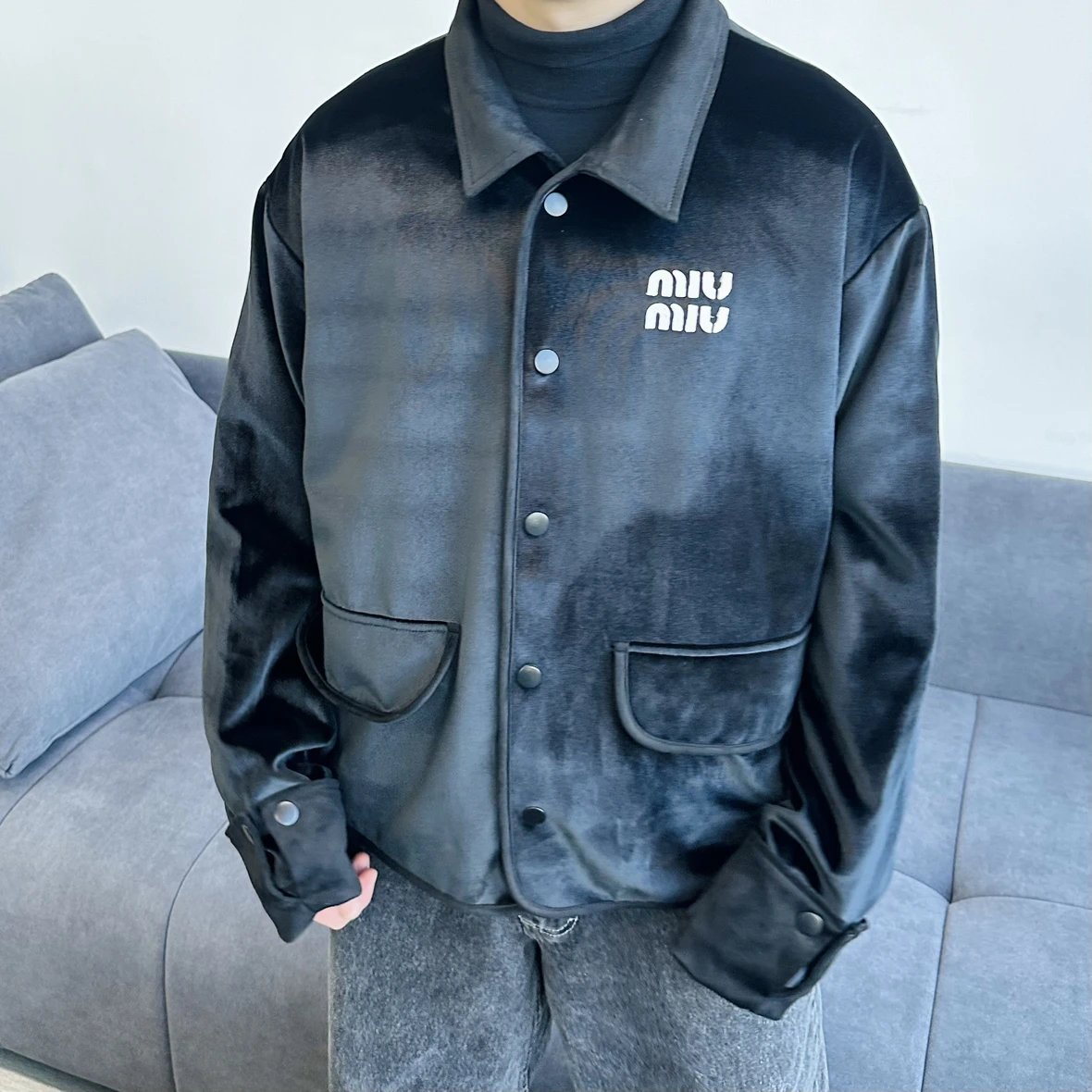 Item ID 8040 M1uMiu Miu-2024SS - High fashion show style - Velvet suede patchwork j