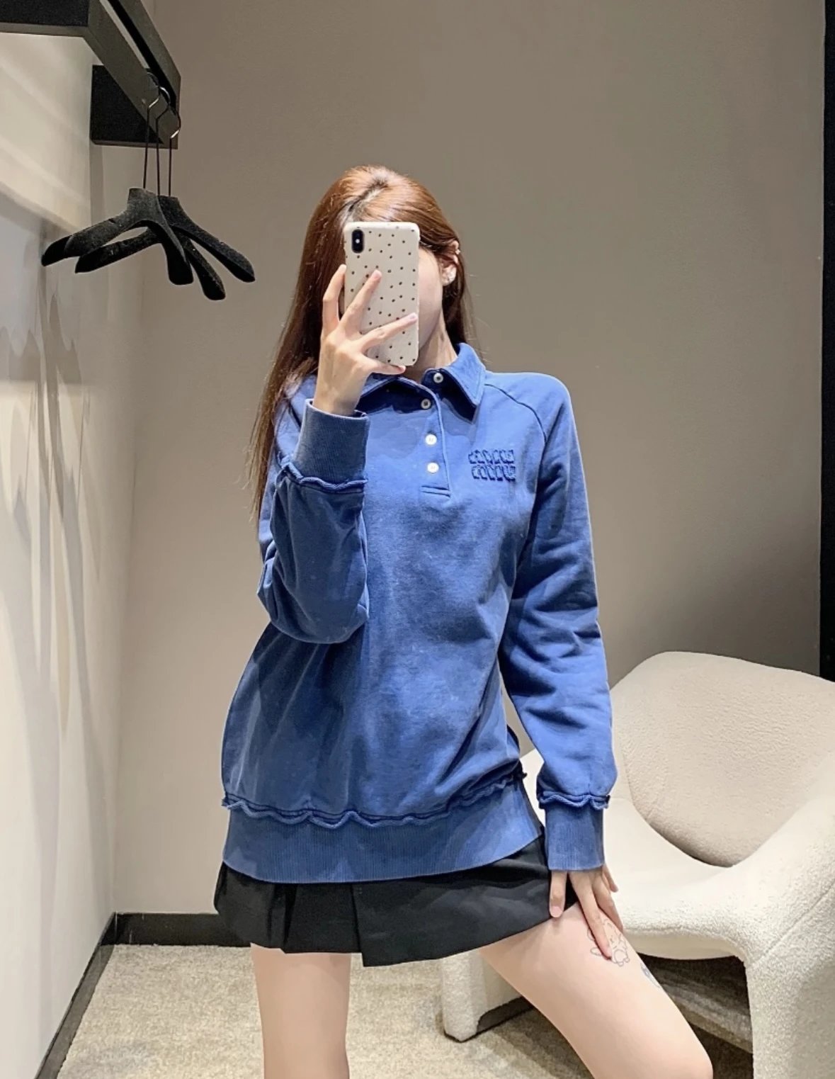 Item ID 8086 M1UM1U Miu Miu SS24“ Heavy industrial washing ” solid color letters Lo