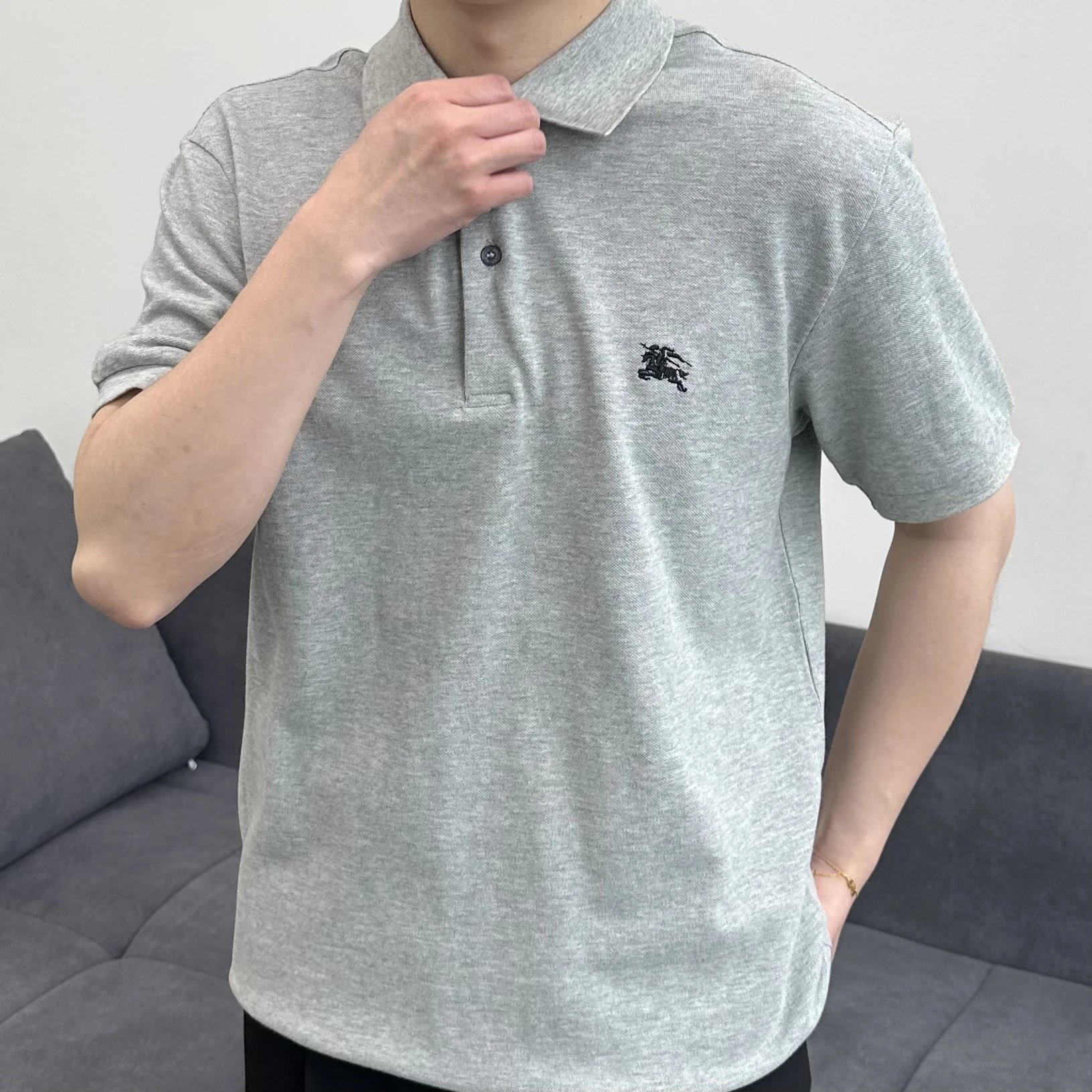 Item ID 8195 Burb3rry-BBR-2021ss- Classic - Plaid collar polo short sleeves - Small