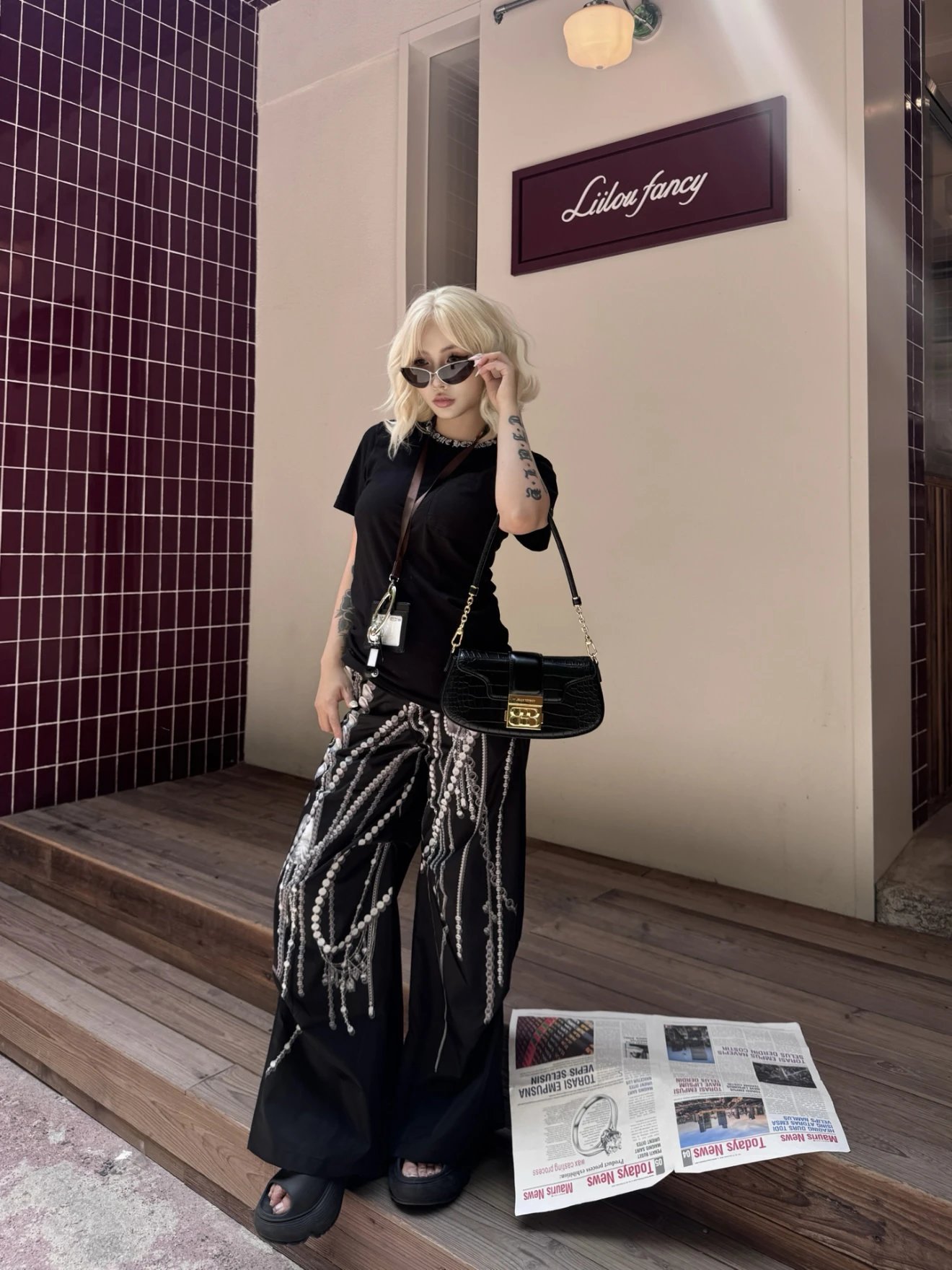 Item ID 8305 Chrome-Hearts- Crow heart -2025ss- Sanskrit letter printed short sleev