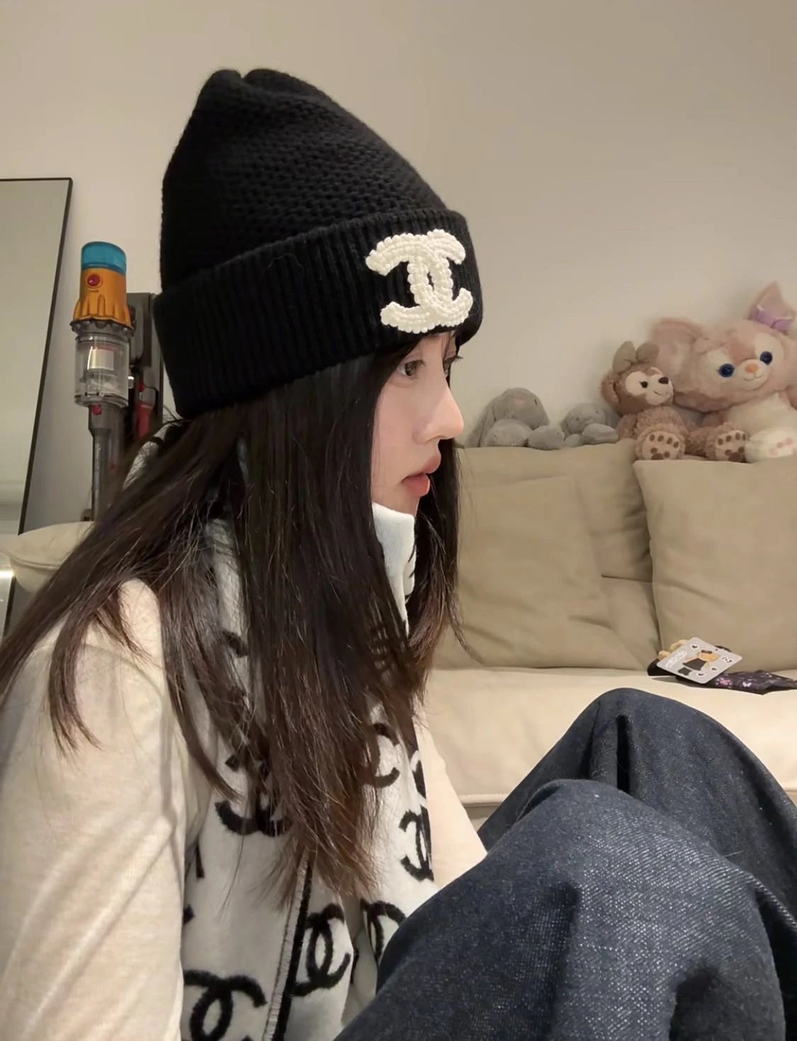 Item ID 8418 Xiaoxiang Embroidered Logo Knitted _Wool and Cashmere Blended_ Woolen