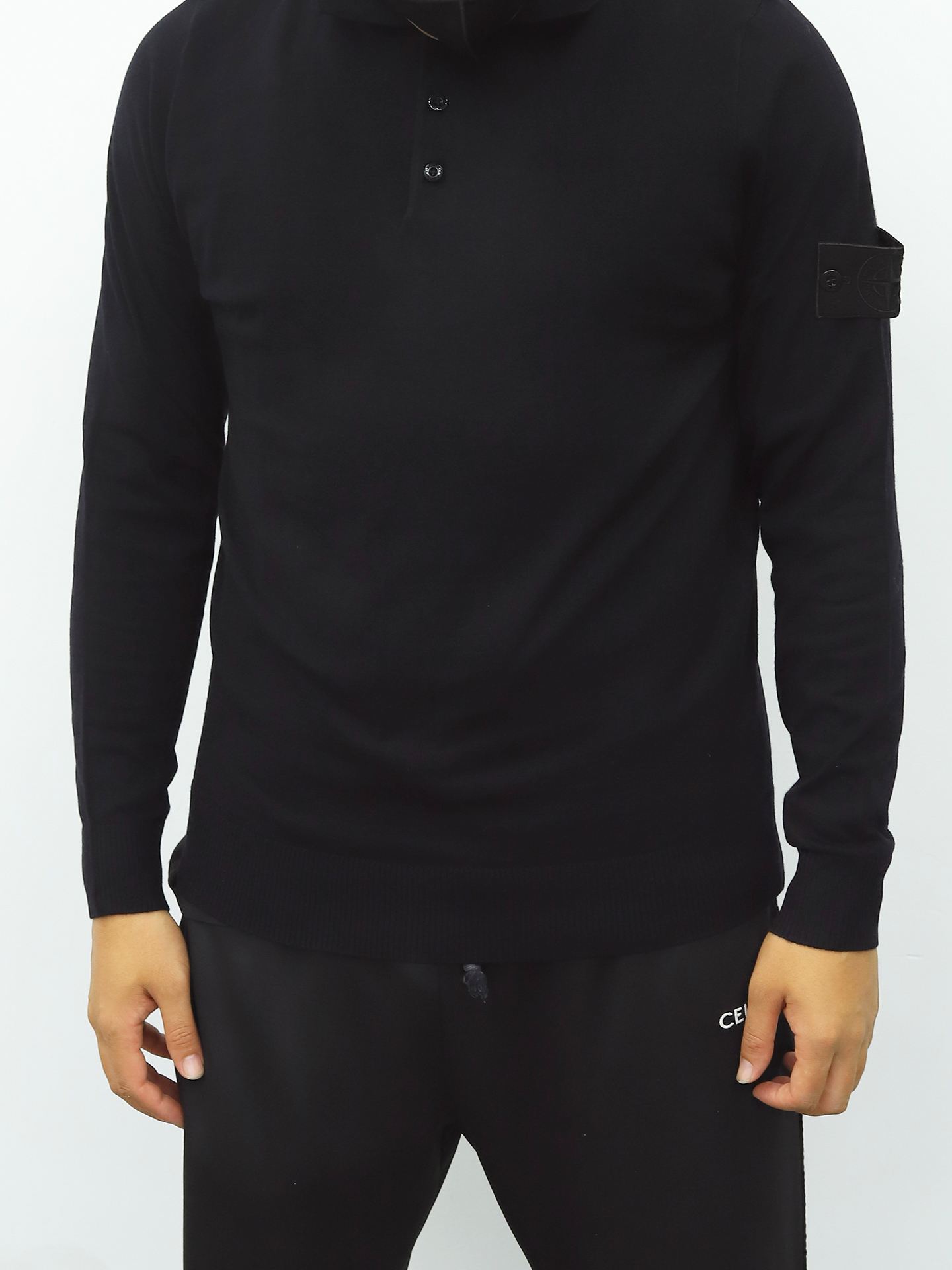 石头岛Polo毛衫 黑色