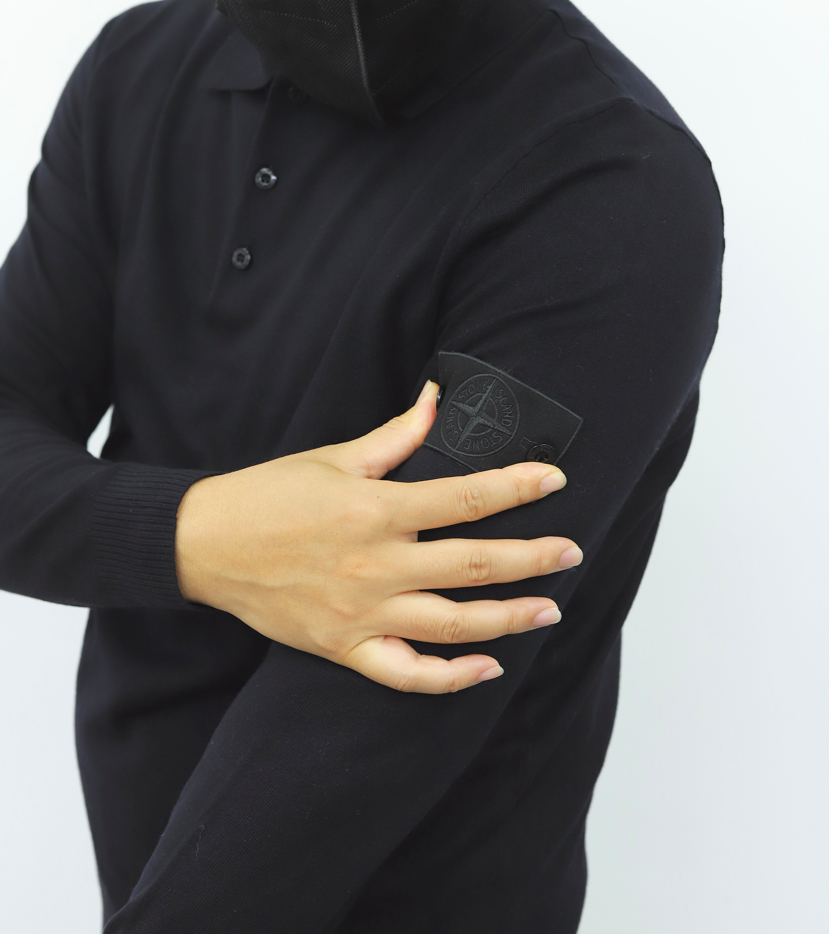 石头岛Polo毛衫 黑色