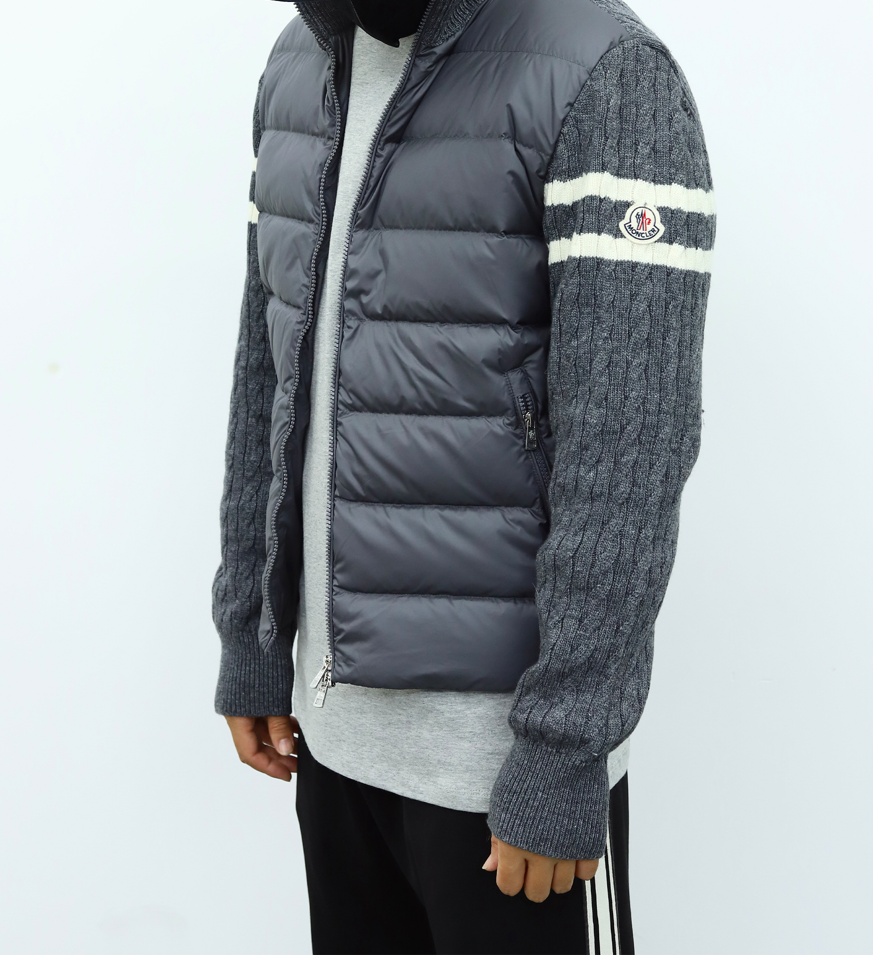 Mon Padded Corduroy Cardigan grey【150G goose down】